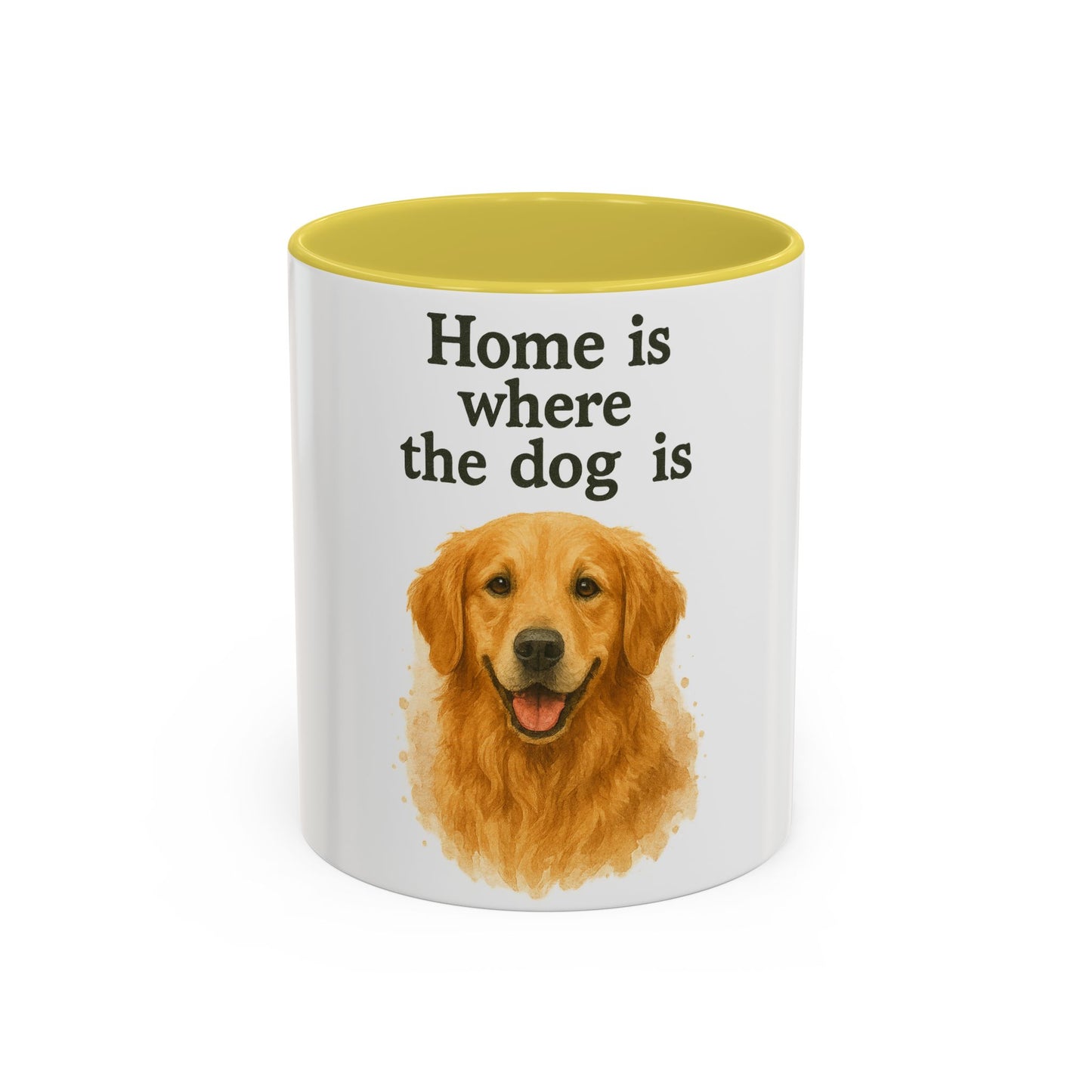 Home Is Where The Dog Is Mug – Colorful Pet Lover’s Coffee Cup (11oz, 15oz)