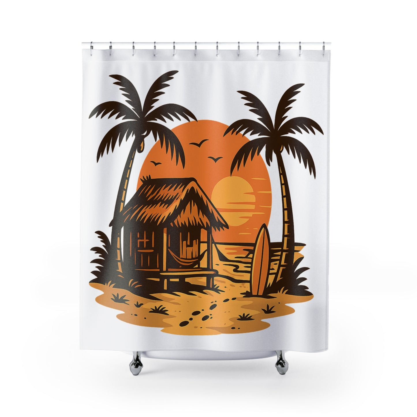 Tropical Beach Shower Curtain | Coastal Home Decor, Bathroom Accessories