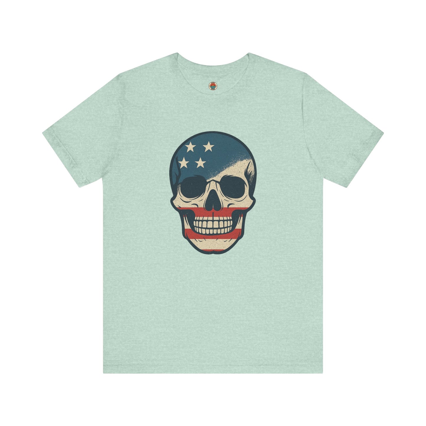 Patriotic Skull Tee, Unisex Graphic T-Shirt, Cool Skull Shirt, Festival Outfits