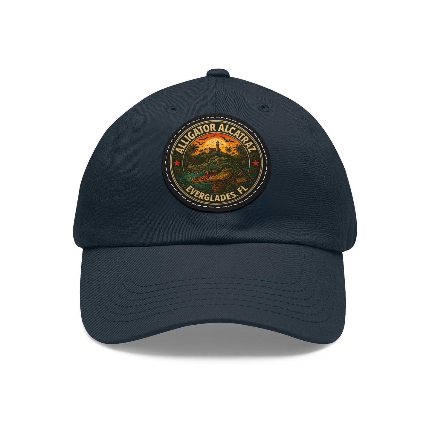 Vintage Alligator National Park Hat with Leather Patch, Outdoor Adventure Hat