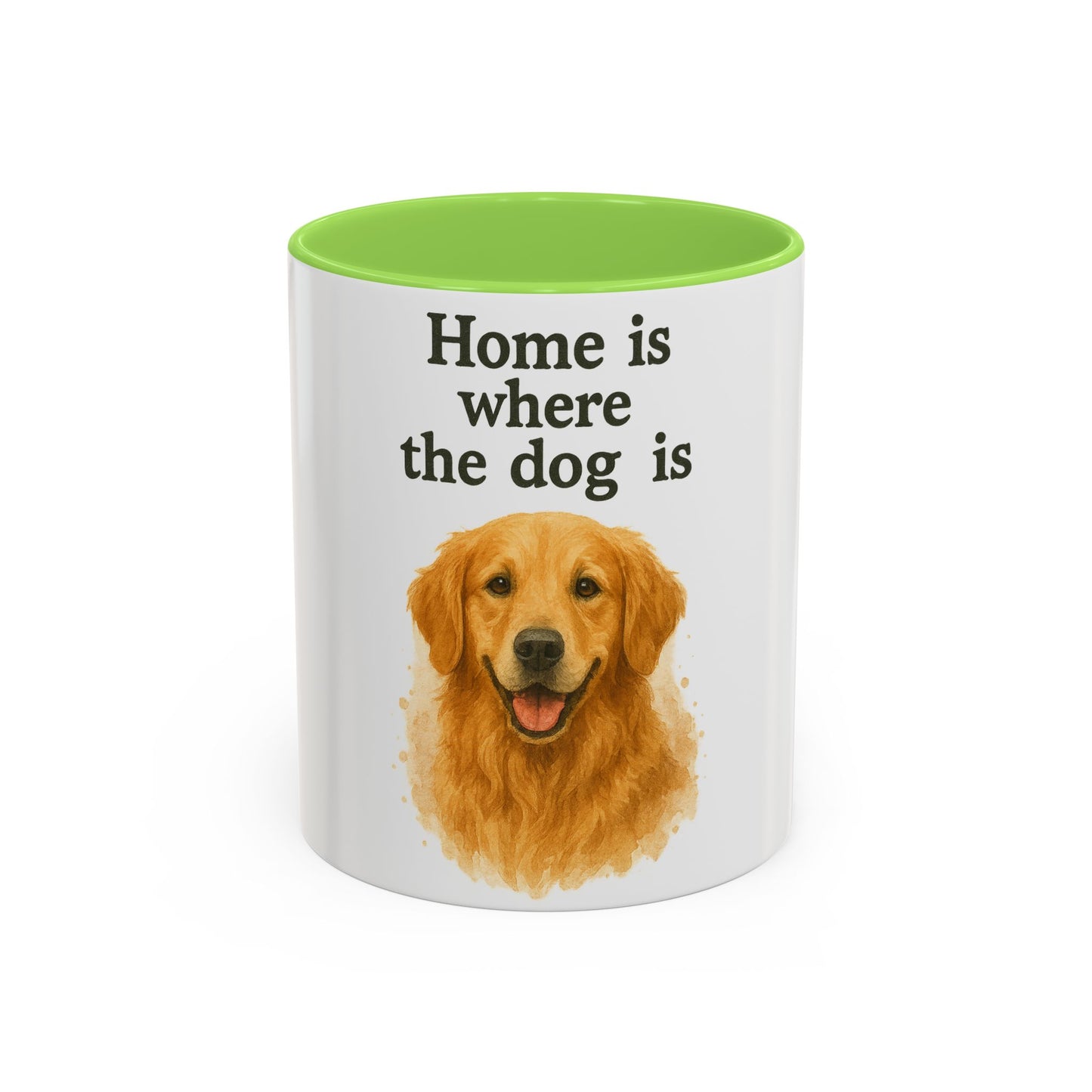 Home Is Where The Dog Is Mug – Colorful Pet Lover’s Coffee Cup (11oz, 15oz)