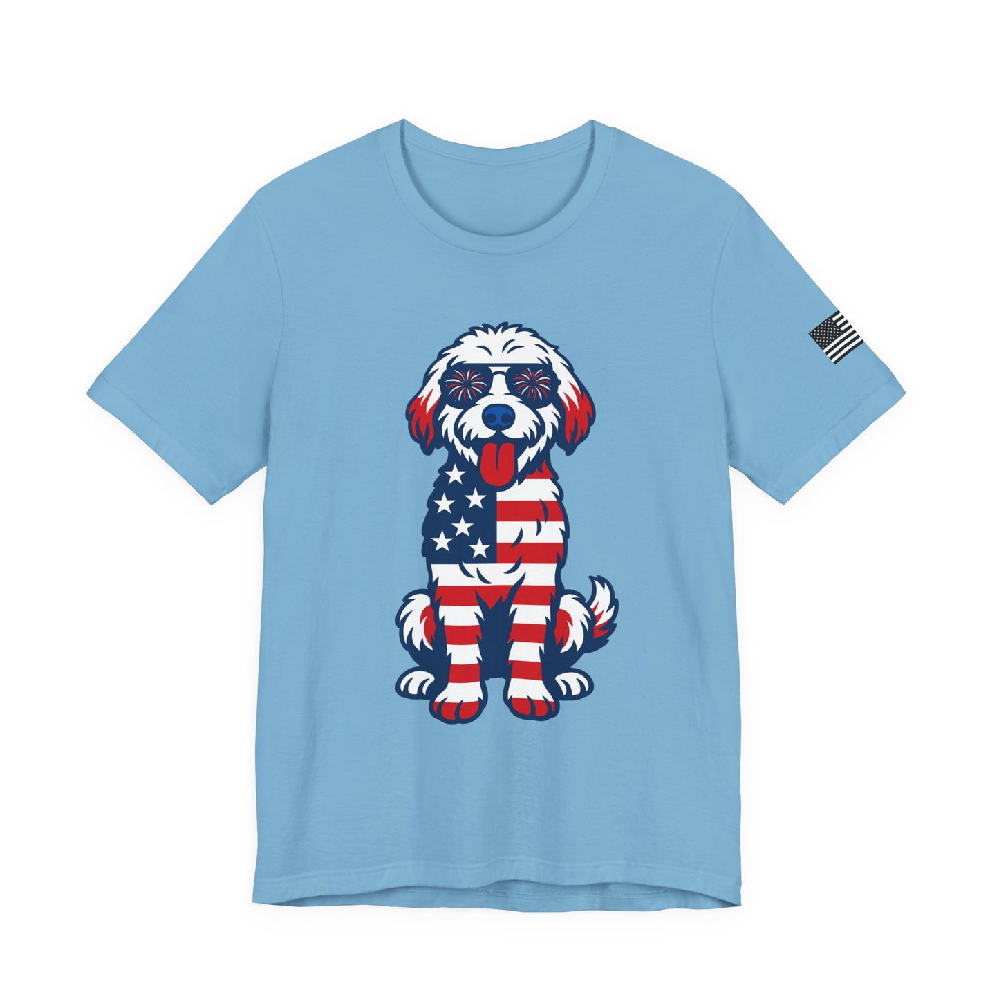 Patriotic Goldendoodle Dog Tee, Unisex T-Shirt, Americana Dog Shirt