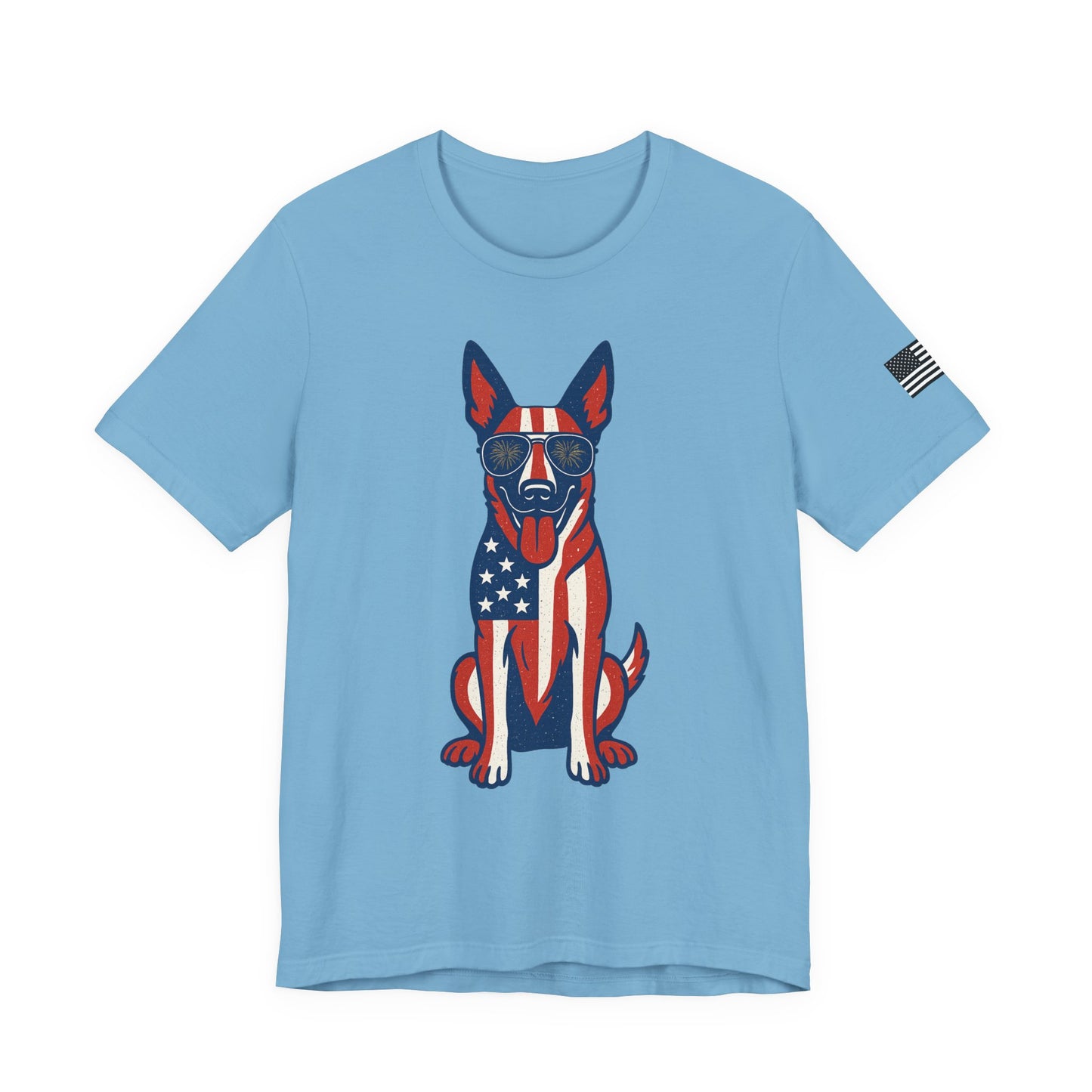 Patriotic Belgian Malinois Dog T-Shirt - Fun, Casual Summer Tee for Dog Lovers