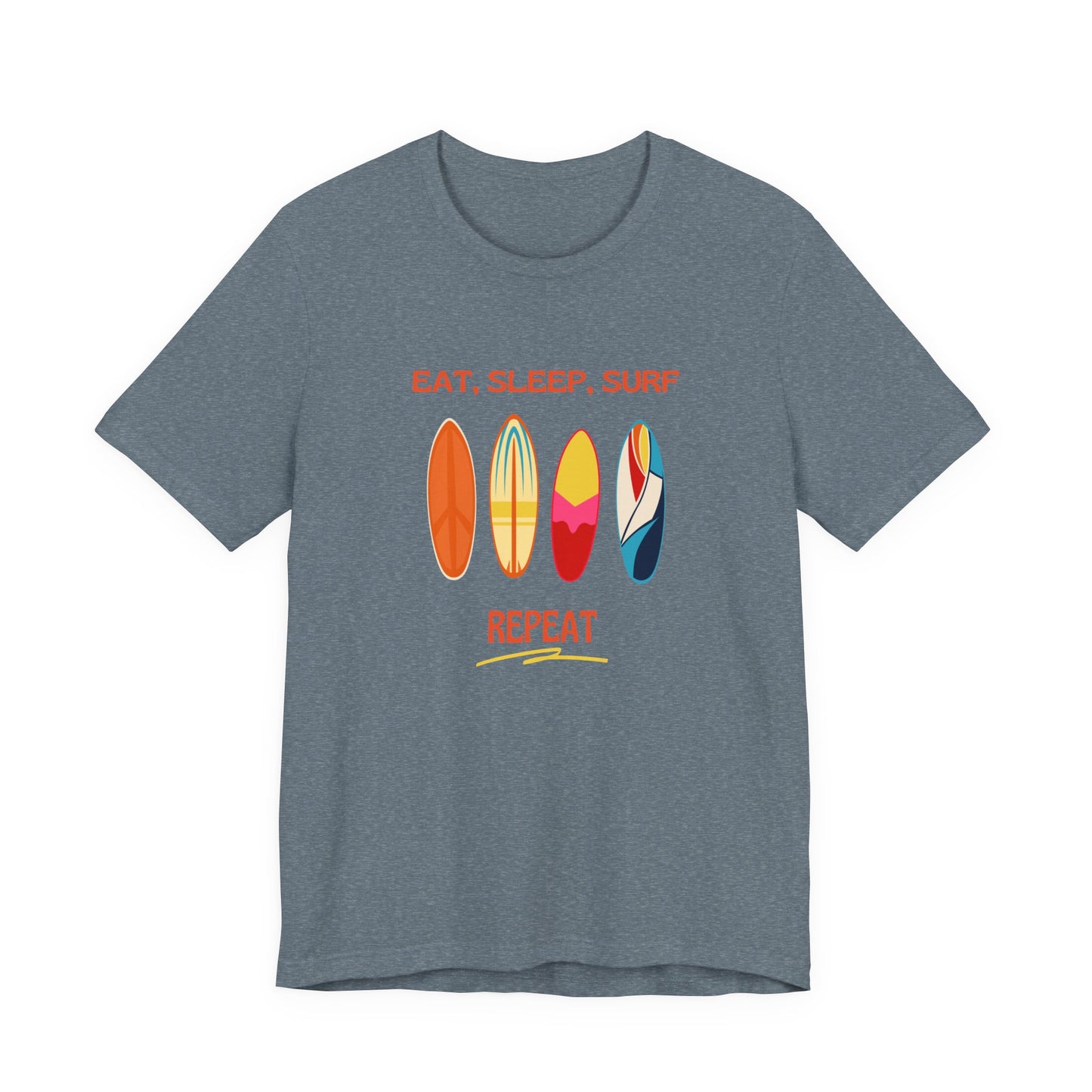 Eat, Sleep, Surf Unisex Tee - Perfect for Beach Lovers