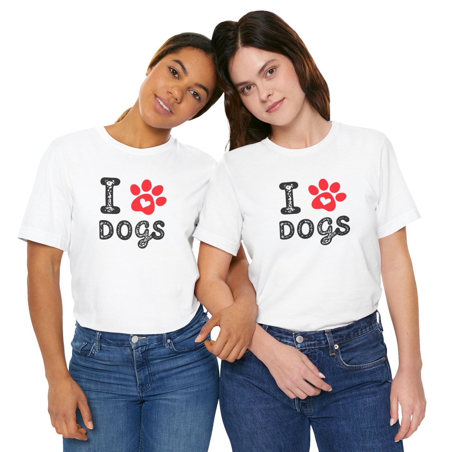 I Love Dogs Short Sleeve Tee, Dog Lover T-Shirt, Animal Lover Gift, Pet Parent Apparel