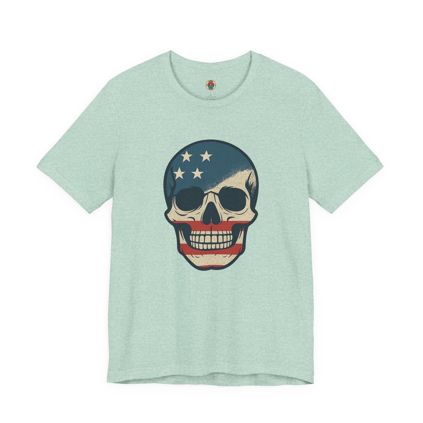 Patriotic Skull Tee, Unisex Graphic T-Shirt, Cool Skull Shirt, Festival Outfits