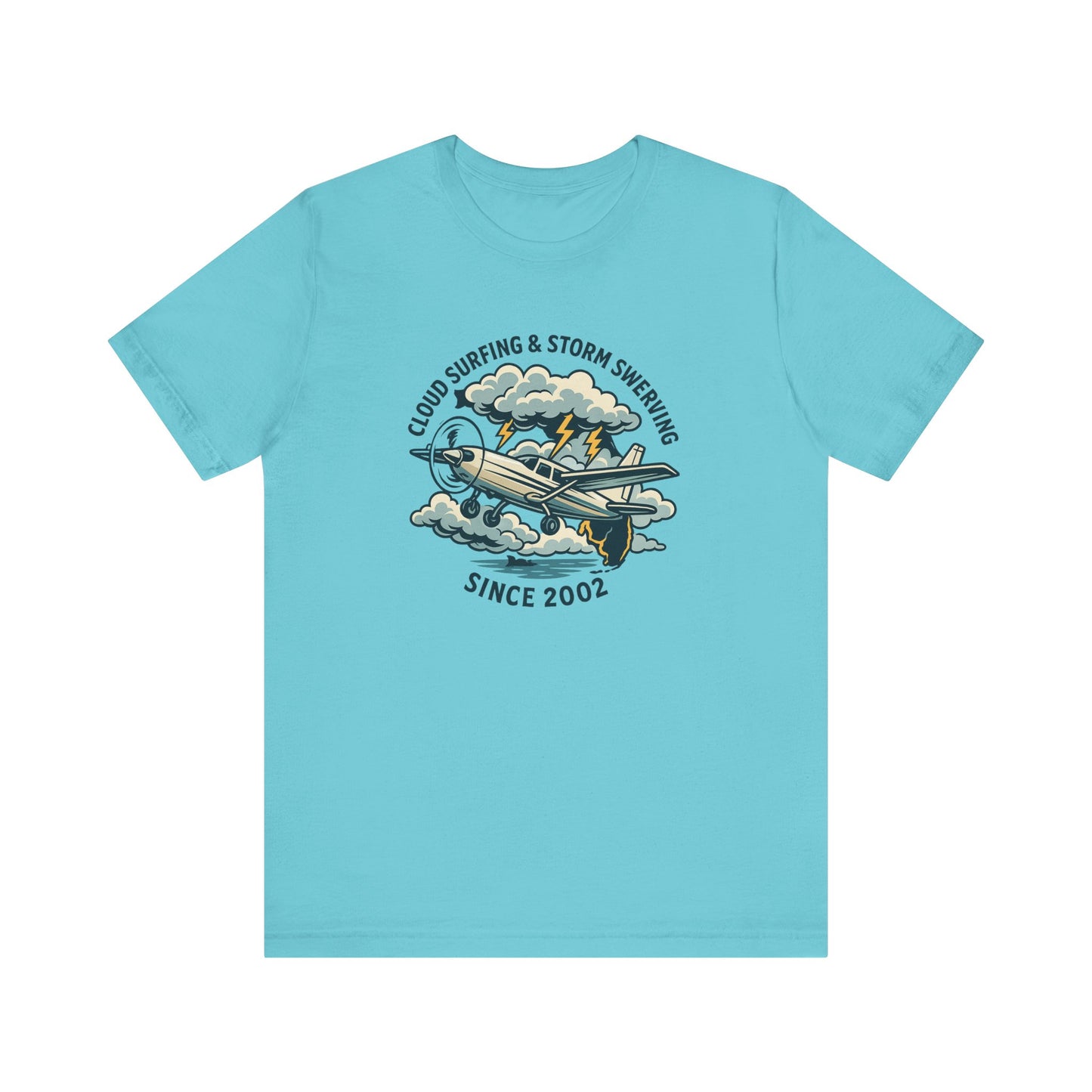 Cloud Surfing & Storm Chasing Tee, Unisex Short Sleeve Shirt, Airplane Graphic