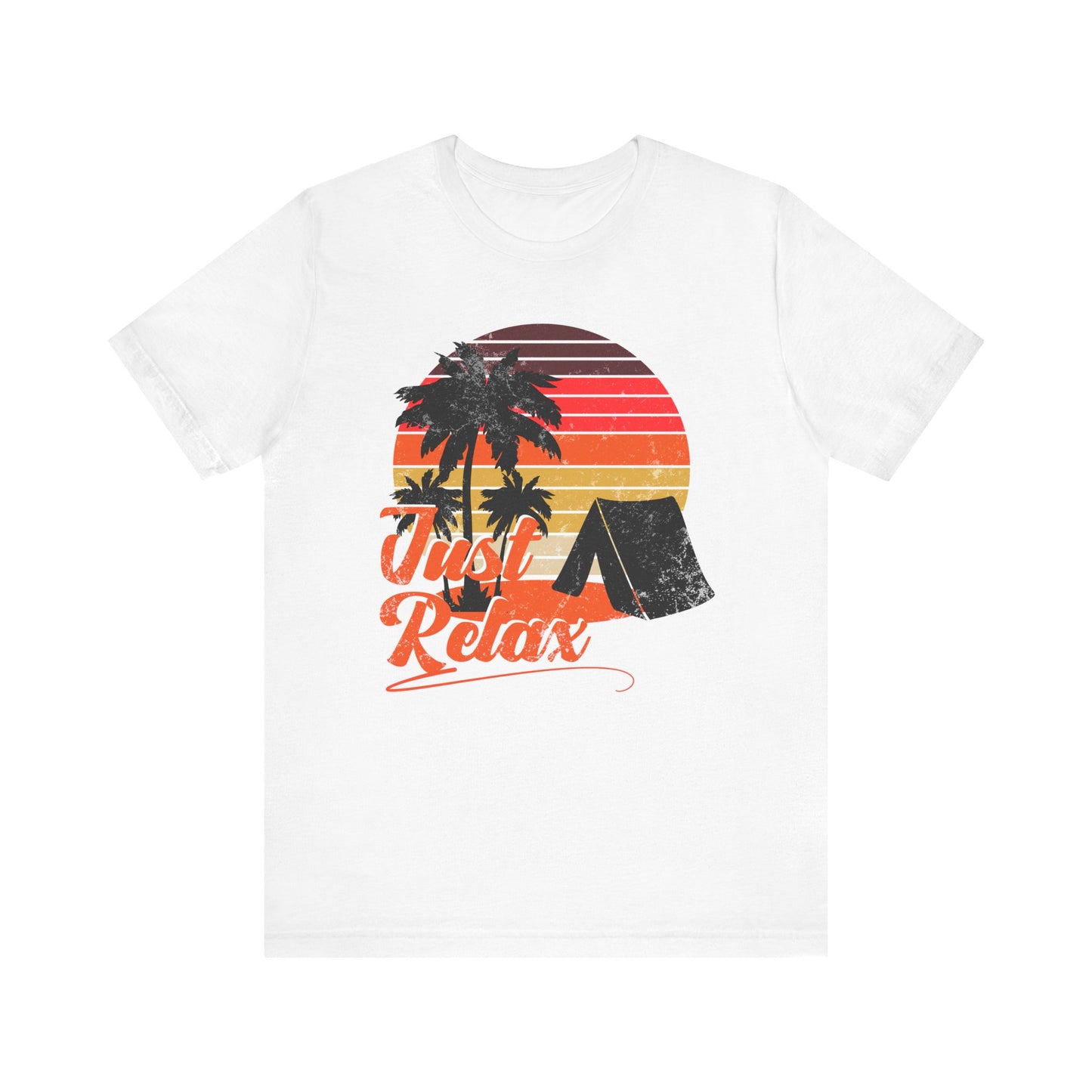 Retro Camping Graphic Tee - 'Just Relax' Unisex Short Sleeve Shirt