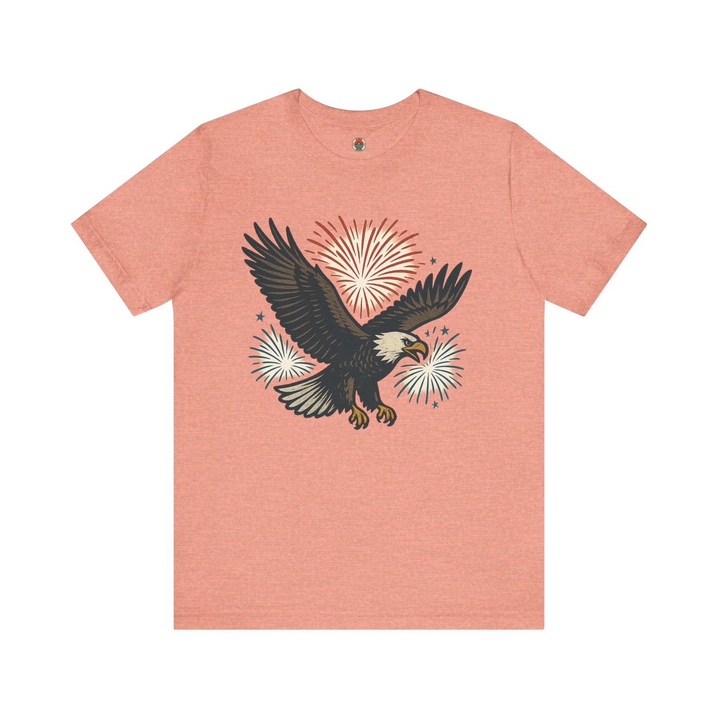 Eagle Fireworks Tee - Unisex Jersey Short Sleeve Shirt, Patriotic Apparel