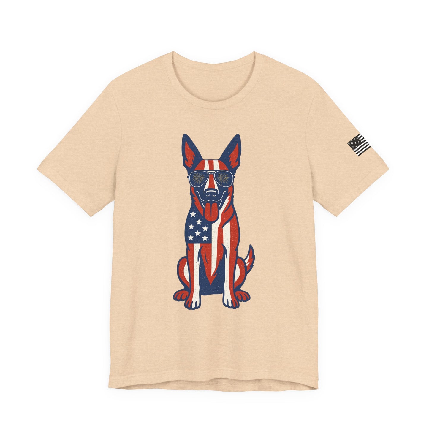Patriotic Belgian Malinois Dog T-Shirt - Fun, Casual Summer Tee for Dog Lovers