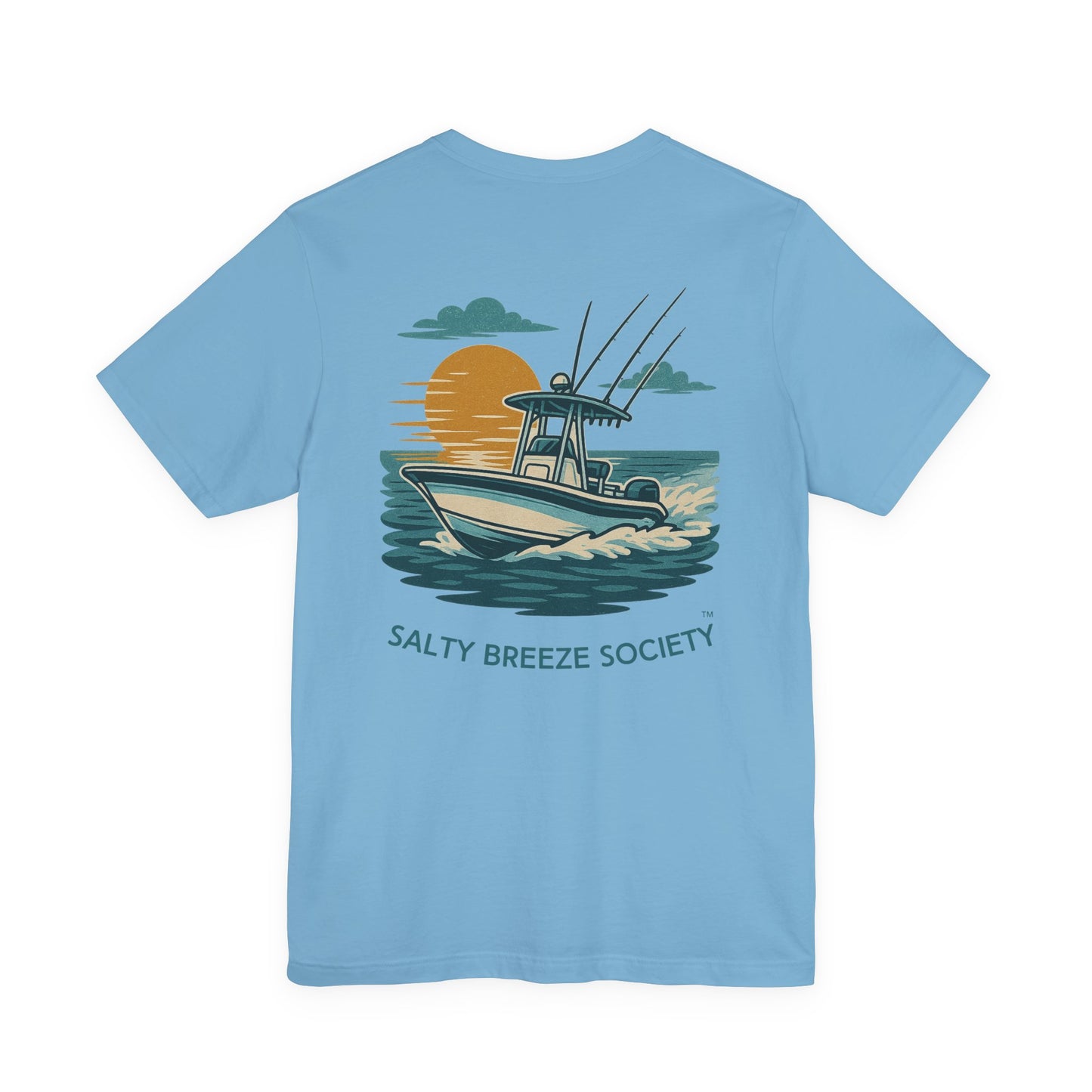 Salty Breeze Society Tee, Center Console Sunset T-Shirt, Summer Vibes Shirt