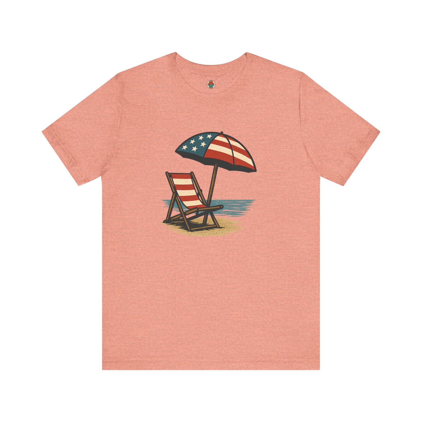 Patriotic Beach Tee, Unisex Summer Shirt, Americana Apparel, 4th of July