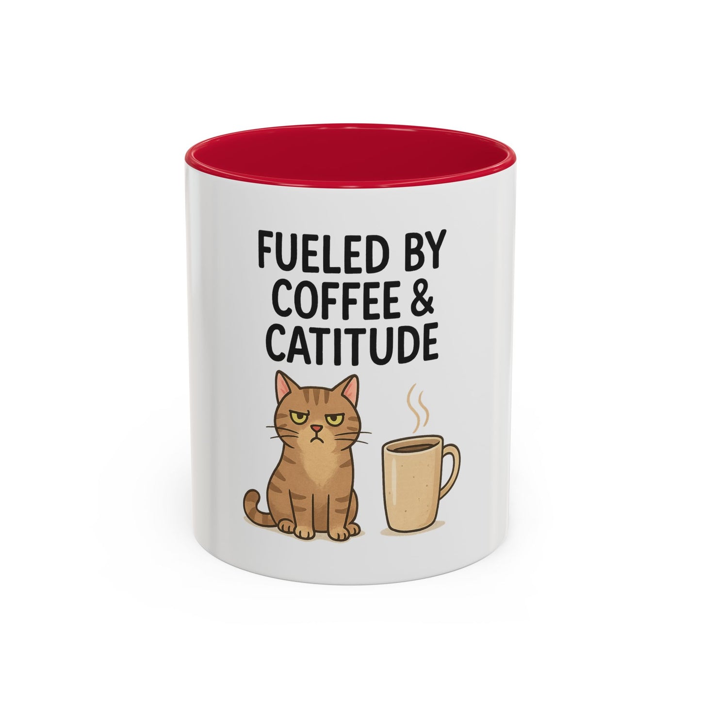 Funny Cat Mug - Fueled by Coffee & Cattitude - Perfect Gift for Cat Lovers