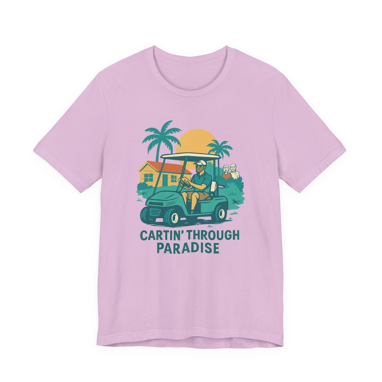 Unisex Golf Tee - 'Cartin' Through Paradise' - Fun Summer Vibe for Golf Lovers