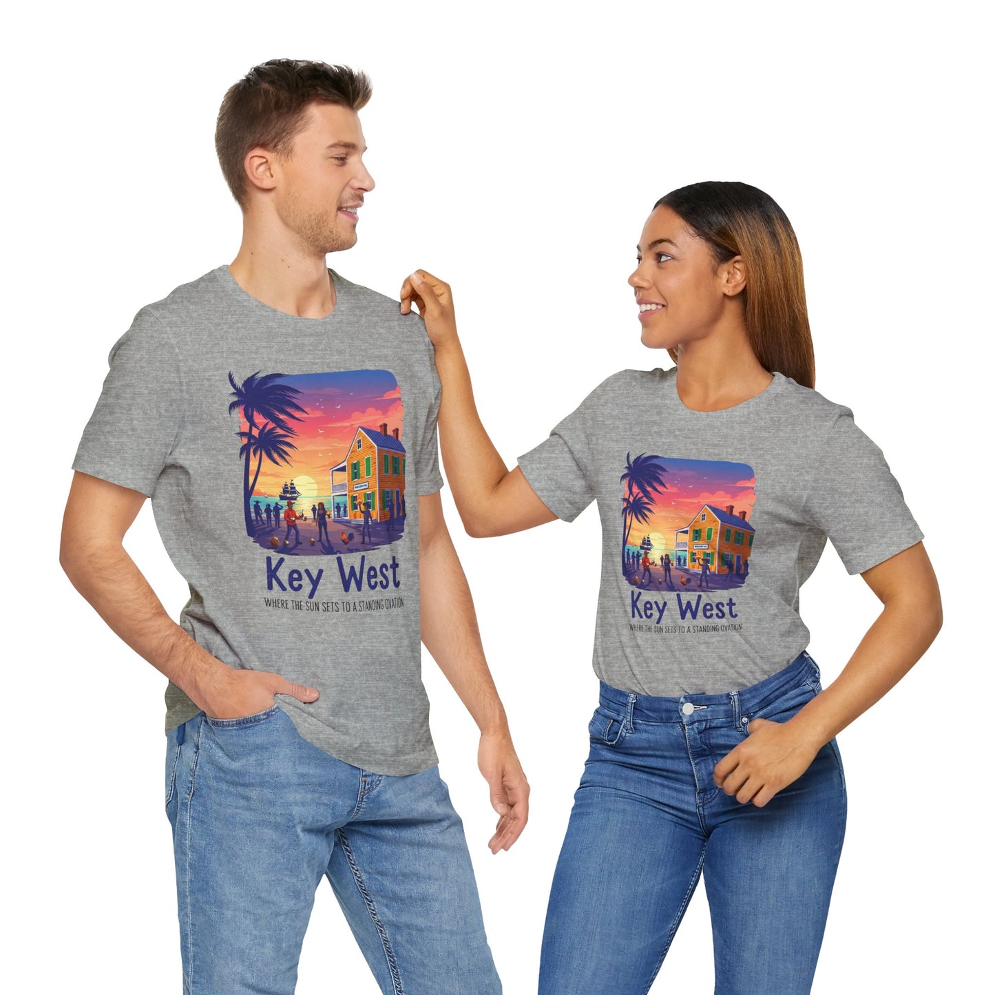 FLORIDA KEYS COLLECTION Key West Sunset Tee - Unisex Jersey Short Sleeve T-Shirt, Beach Relaxation