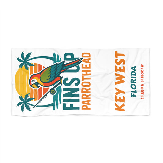 Fins Up Parrothead Beach Towel - Tropical Vibe for Your Summer Adventures