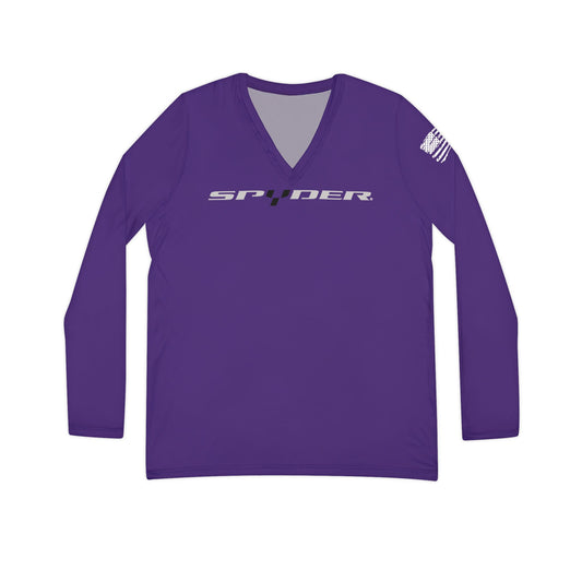 SPYDER DARK PURPLE Women's Long Sleeve V-neck Shirt