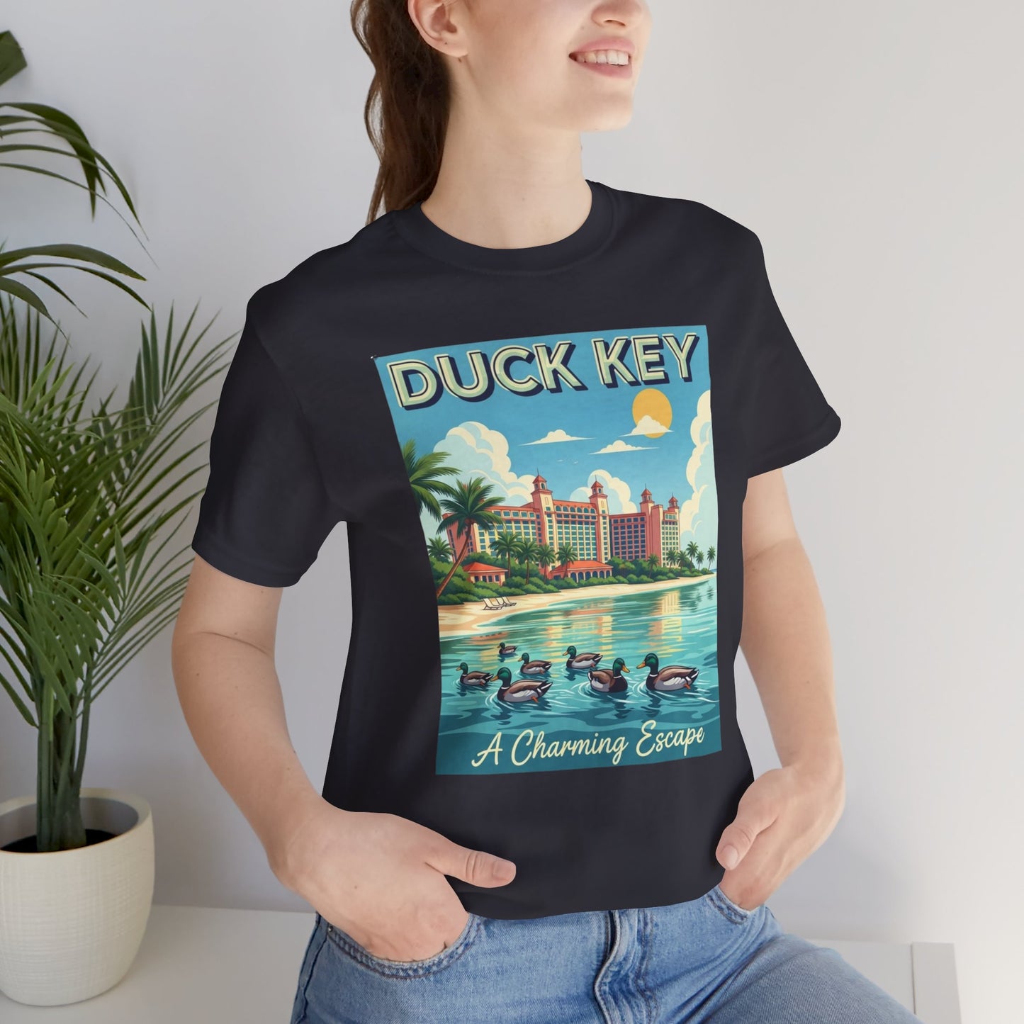 FLORIDA KEYS COLLECTION Vintage Duck Key Escape Tee, Relaxed Summer Vibe Shirt, Travel Themed Unisex Tee