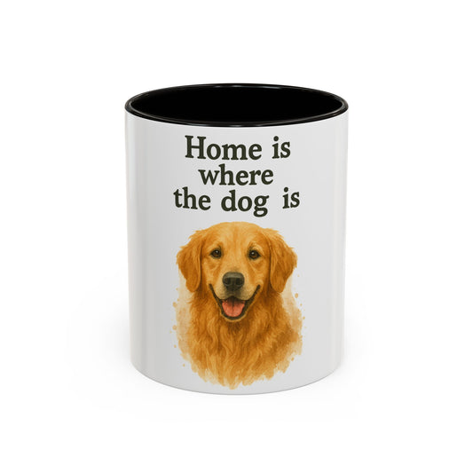 Home Is Where The Dog Is Mug – Colorful Pet Lover’s Coffee Cup (11oz, 15oz)