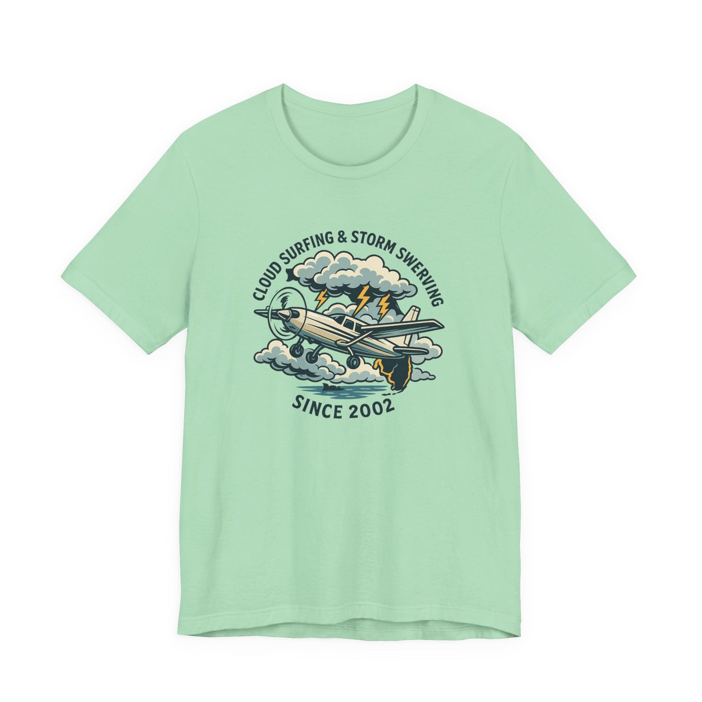 Cloud Surfing & Storm Chasing Tee, Unisex Short Sleeve Shirt, Airplane Graphic