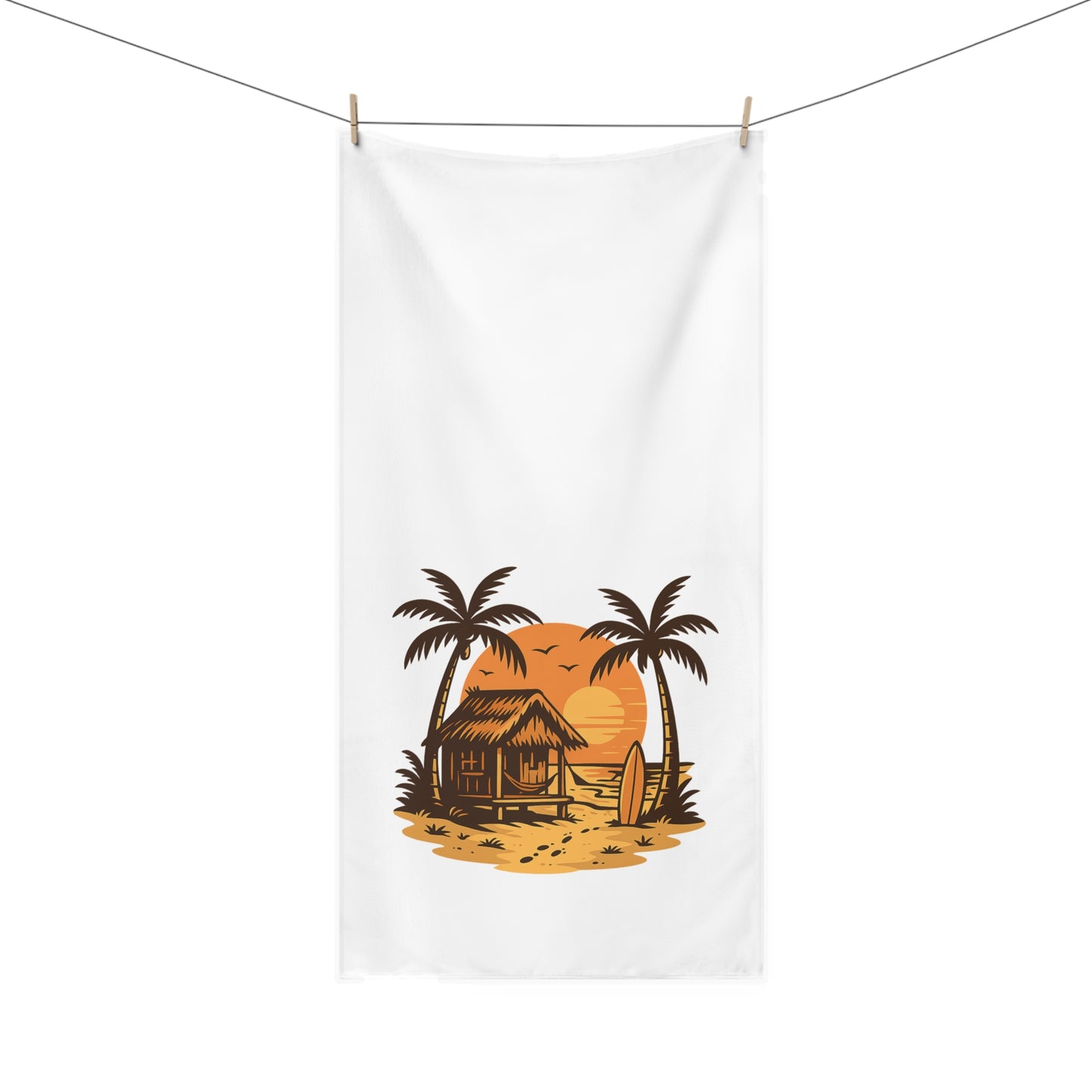 Tropical Beach Towel, Soft Mink-Cotton Towel for Summer Adventures, Beach Days