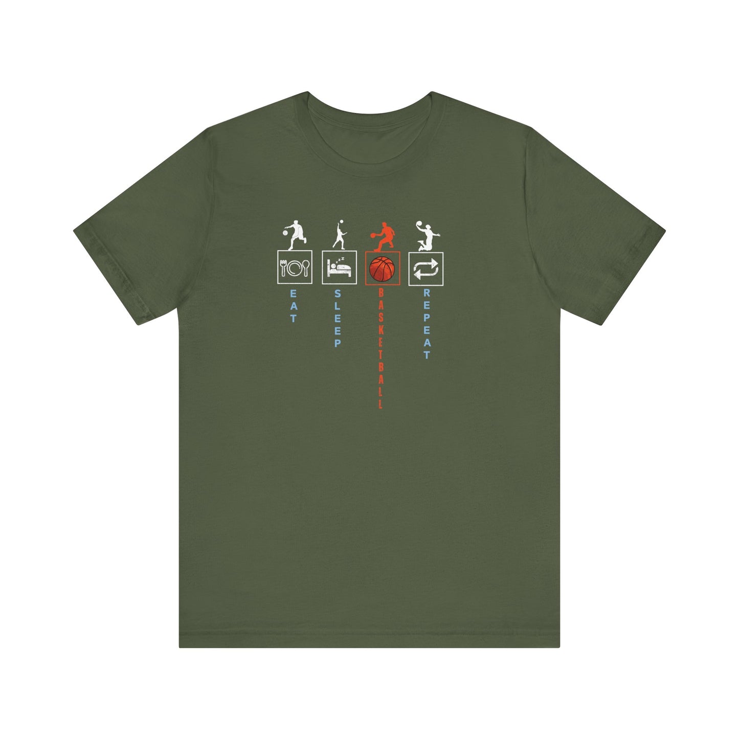 Basketball Lifestyle Tee - Eat Sleep Basketball Repeat Unisex Jersey S/S Tee