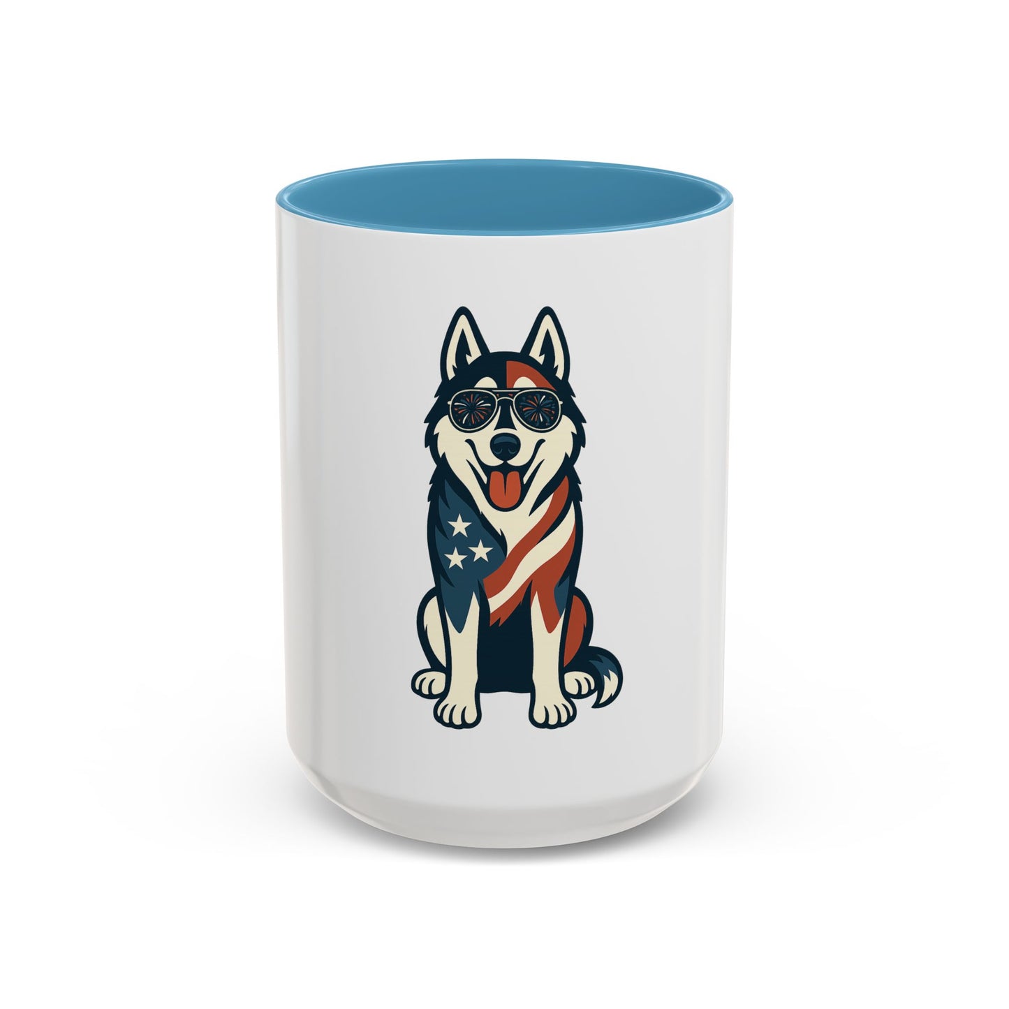 Patriotic Siberian Husky Dog Coffee Mug, Unique Pet Lover Gift