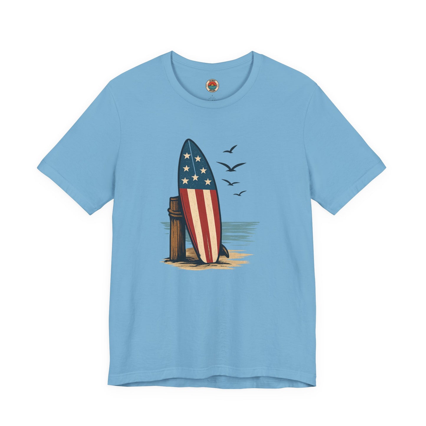 Patriotic Surfing T-Shirt | Unisex Tee for Summer