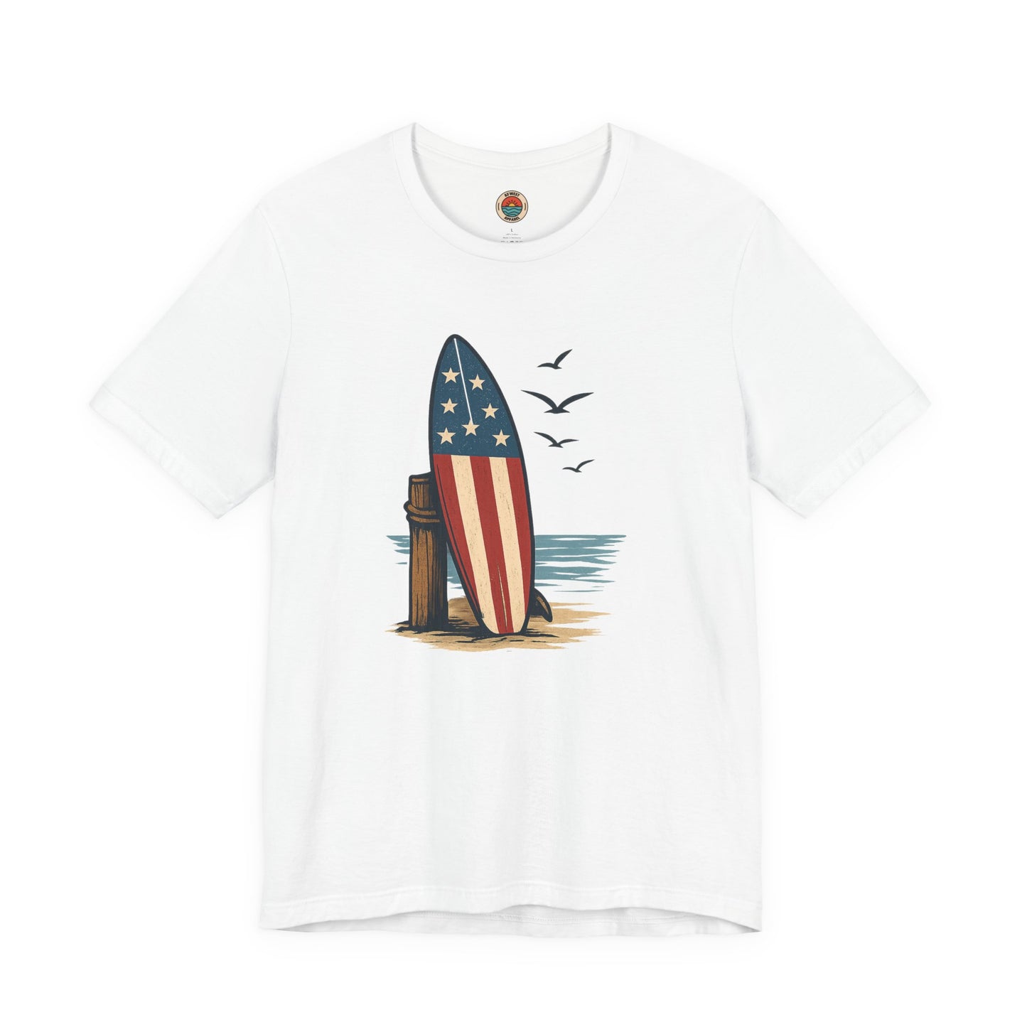 Patriotic Surfing T-Shirt | Unisex Tee for Summer