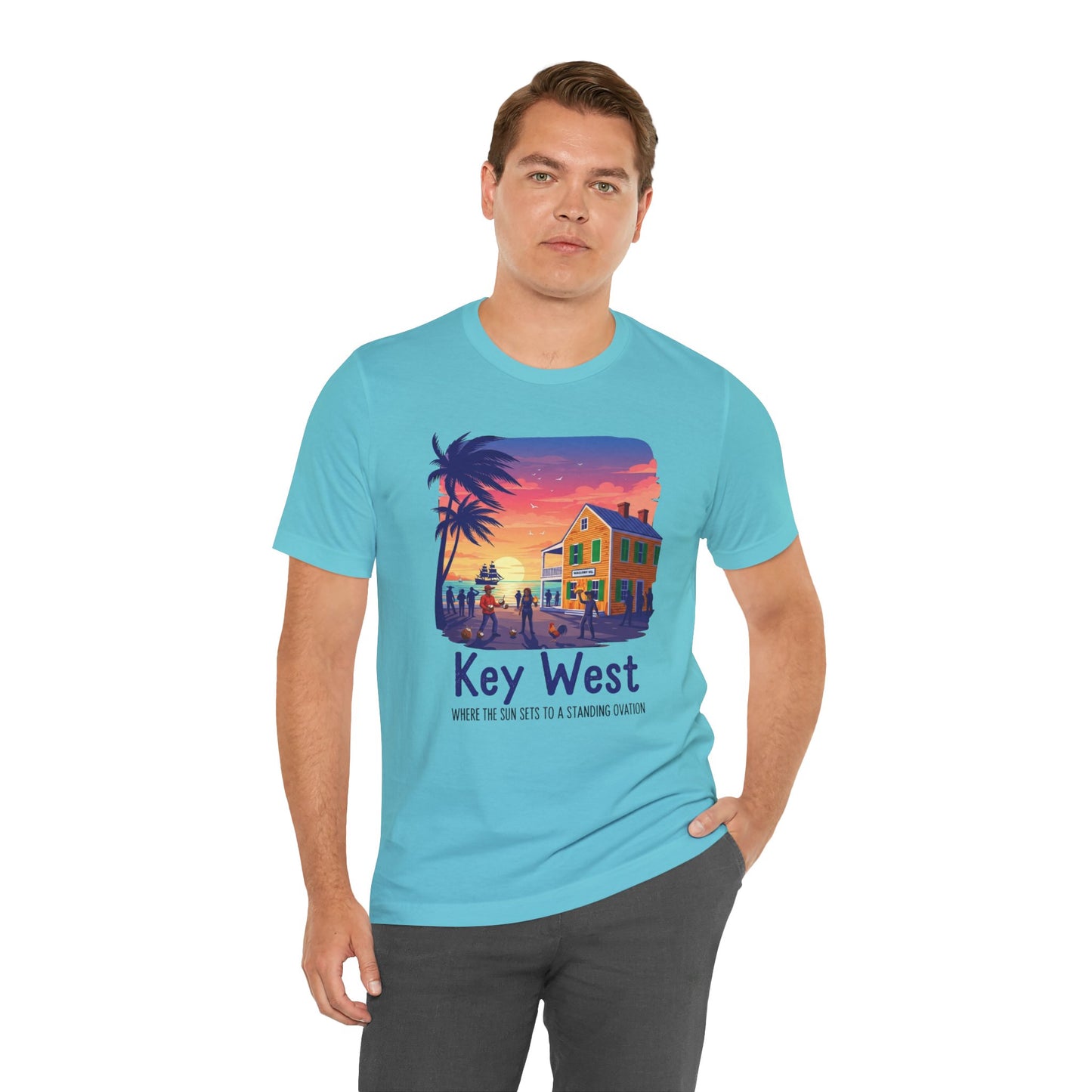 FLORIDA KEYS COLLECTION Key West Sunset Tee - Unisex Jersey Short Sleeve T-Shirt, Beach Relaxation