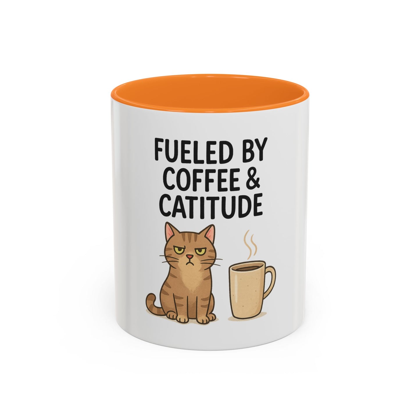 Funny Cat Mug - Fueled by Coffee & Cattitude - Perfect Gift for Cat Lovers