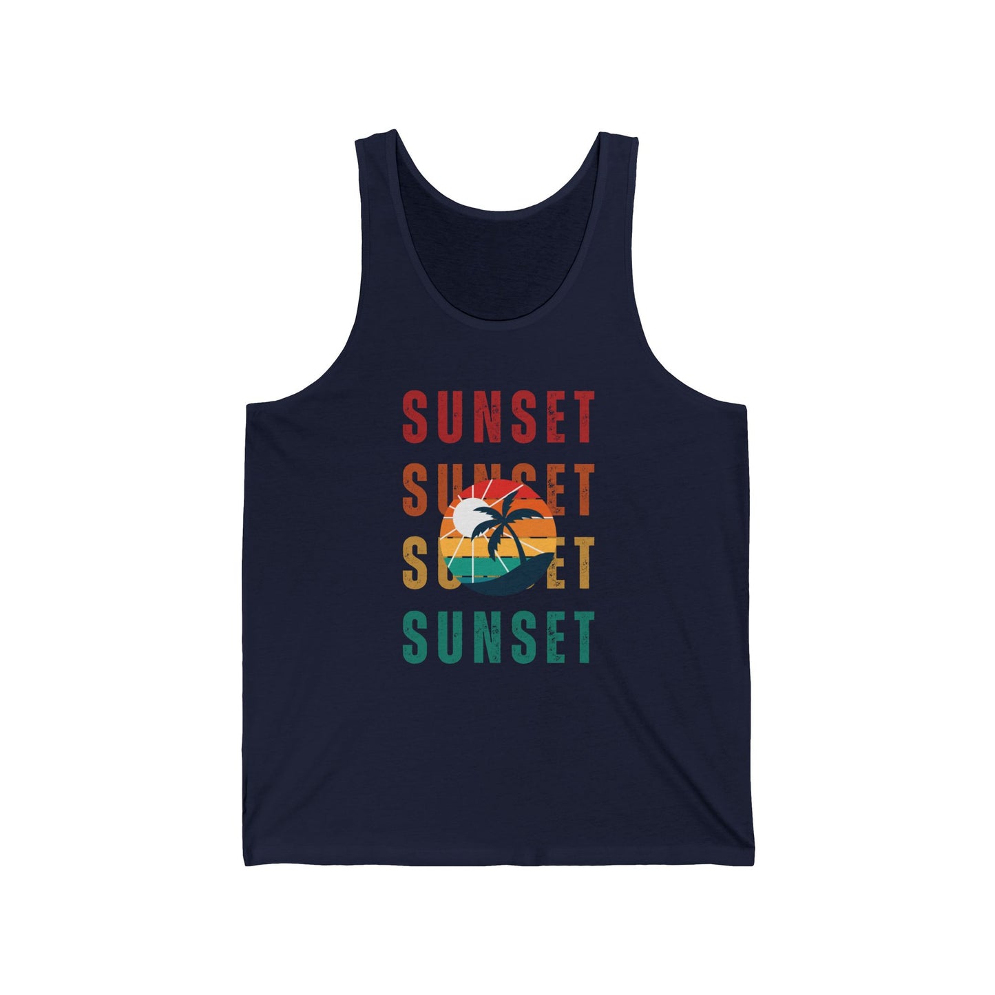 Sunset Vibes Unisex Jersey Tank - Perfect for Summer Days & Beach Getaways