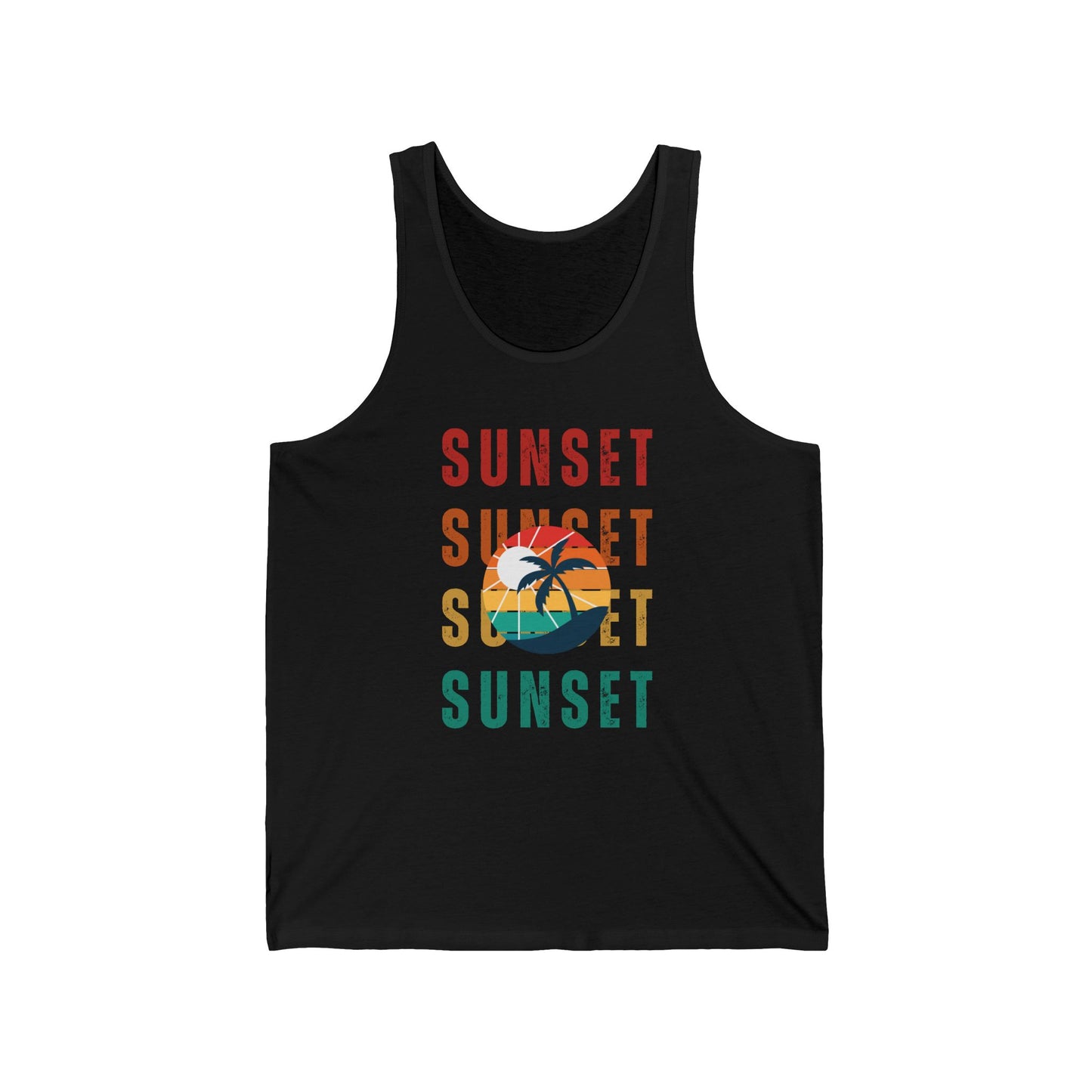 Sunset Vibes Unisex Jersey Tank - Perfect for Summer Days & Beach Getaways