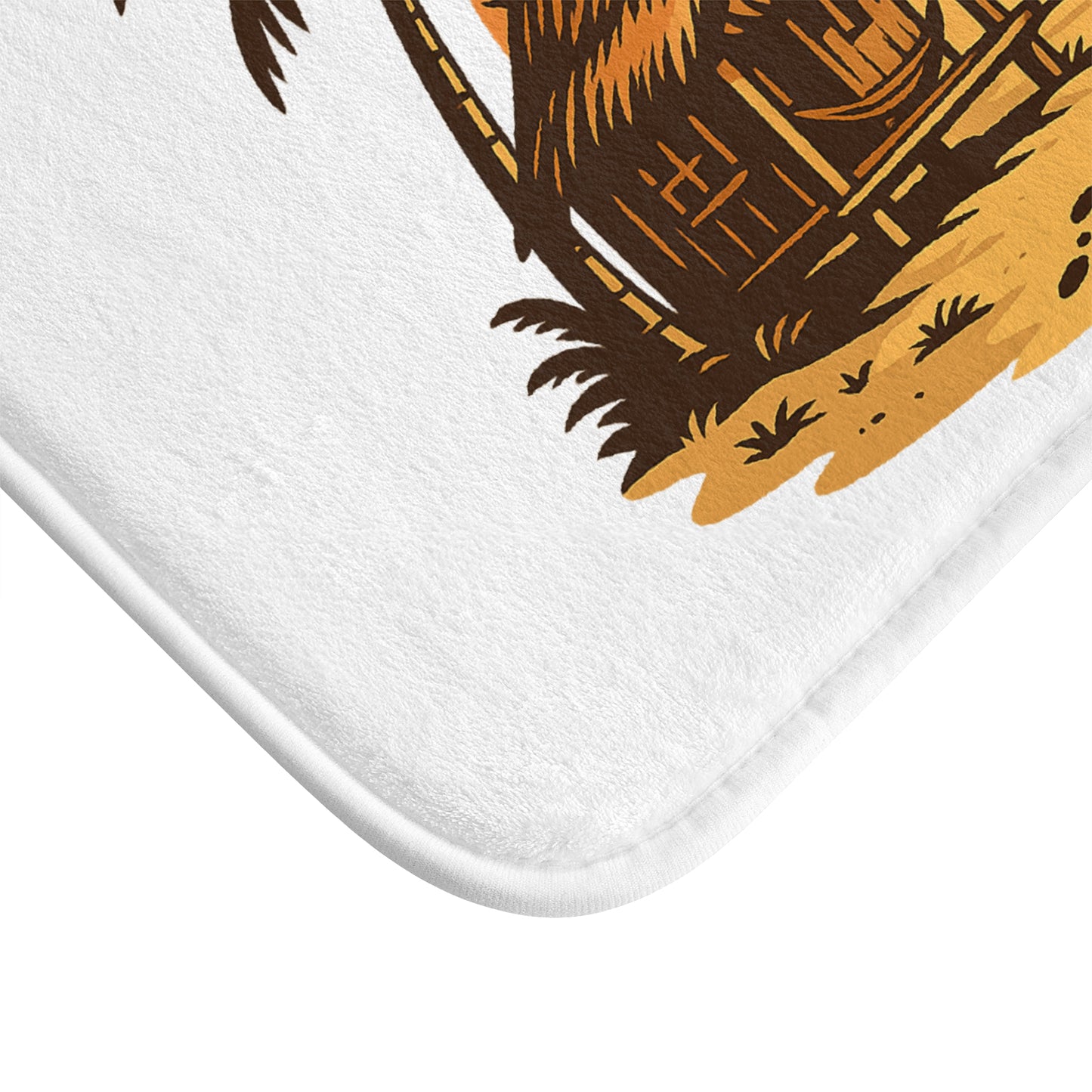 Beach Vibes Bath Mat - Tropical Sunset Decor, Surf Home Accessories
