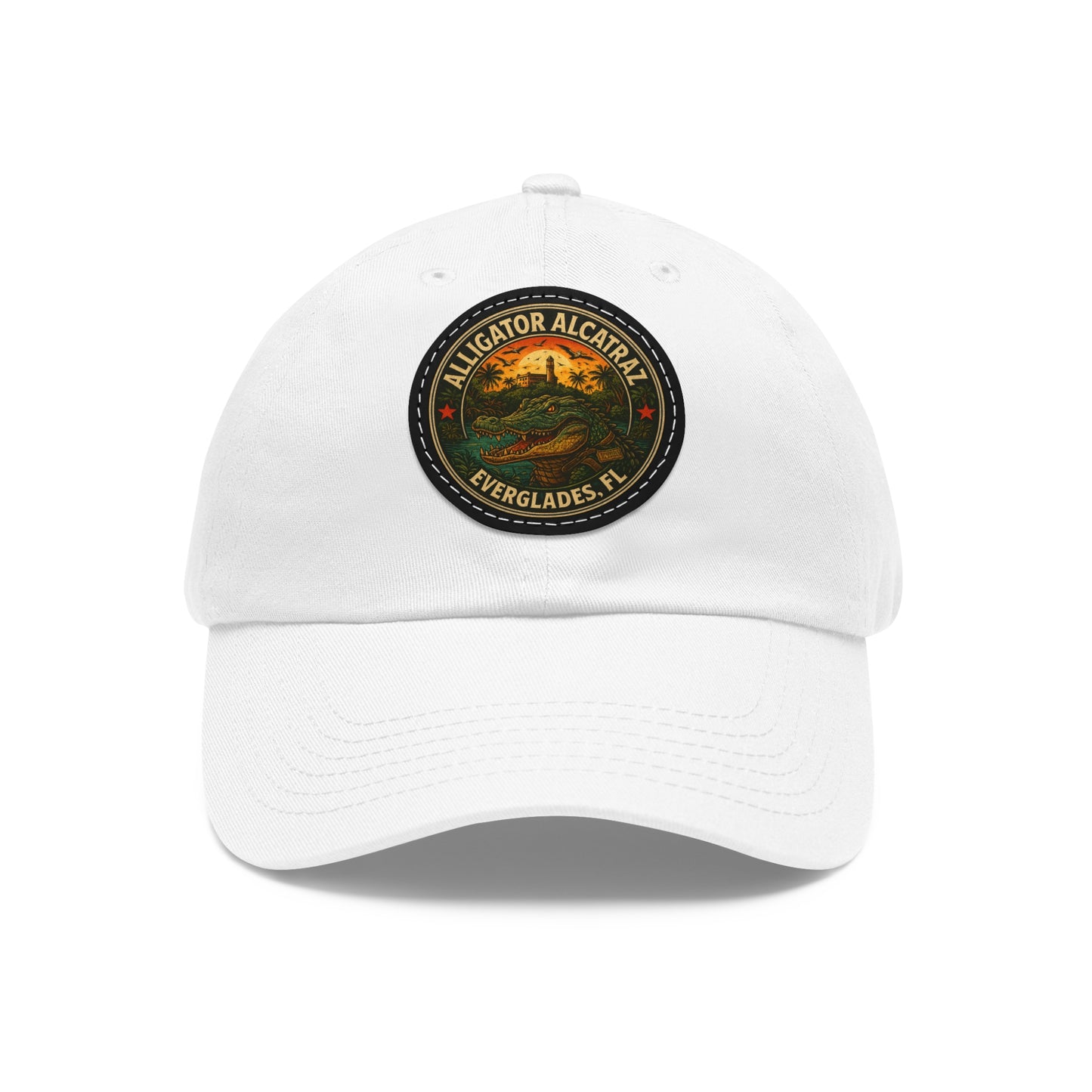 Vintage Alligator National Park Hat with Leather Patch, Outdoor Adventure Hat