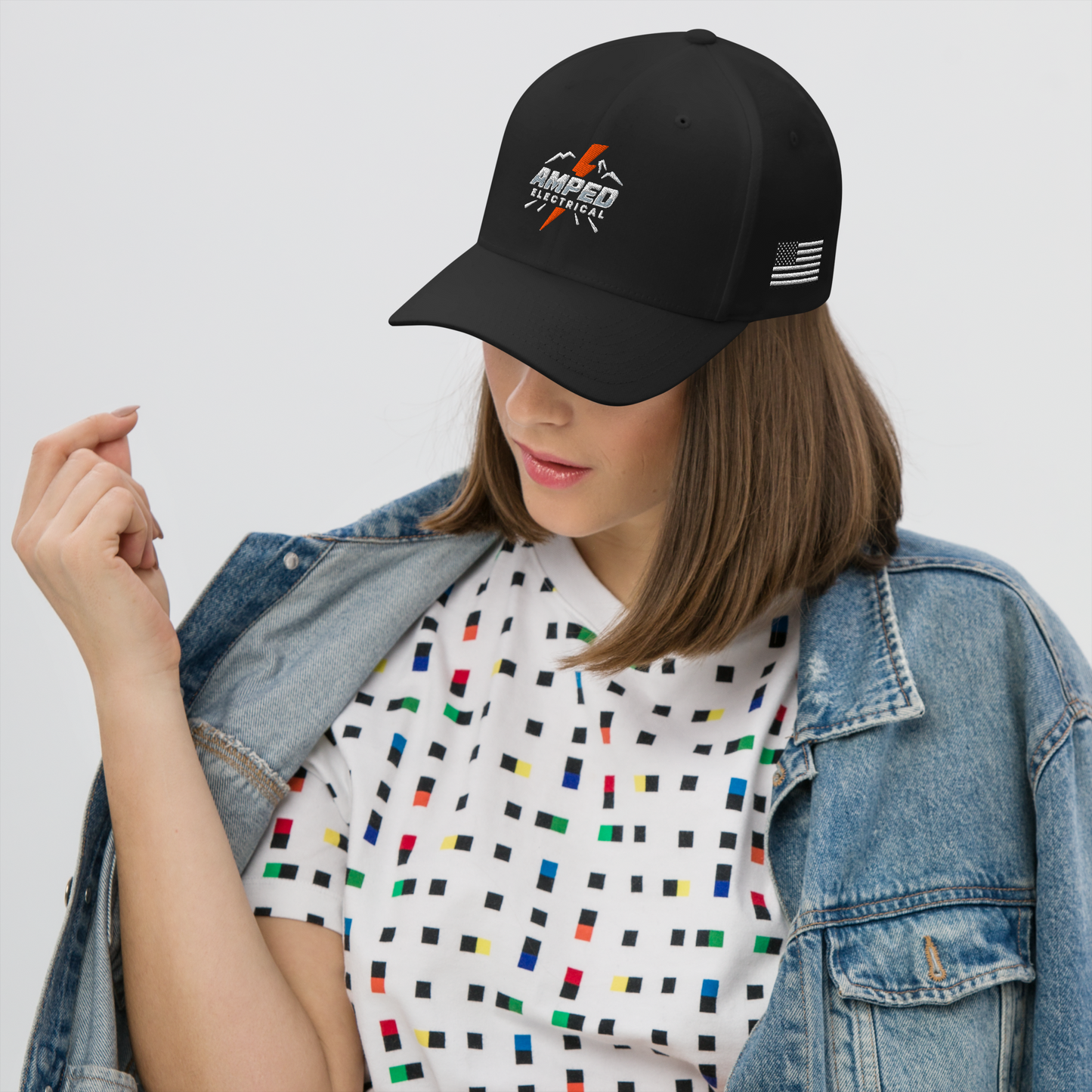 AMPED ELECTRICAL FlexFit Structured Twill Cap