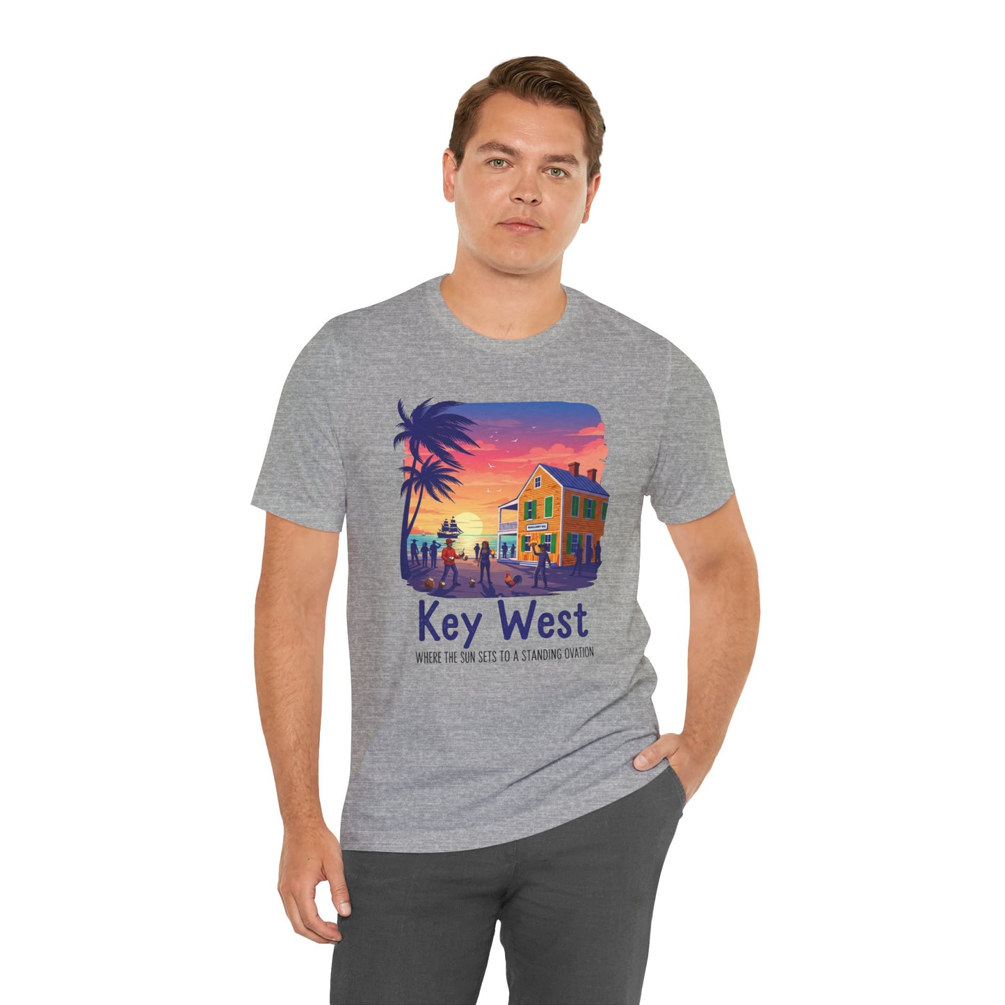 FLORIDA KEYS COLLECTION Key West Sunset Tee - Unisex Jersey Short Sleeve T-Shirt, Beach Relaxation