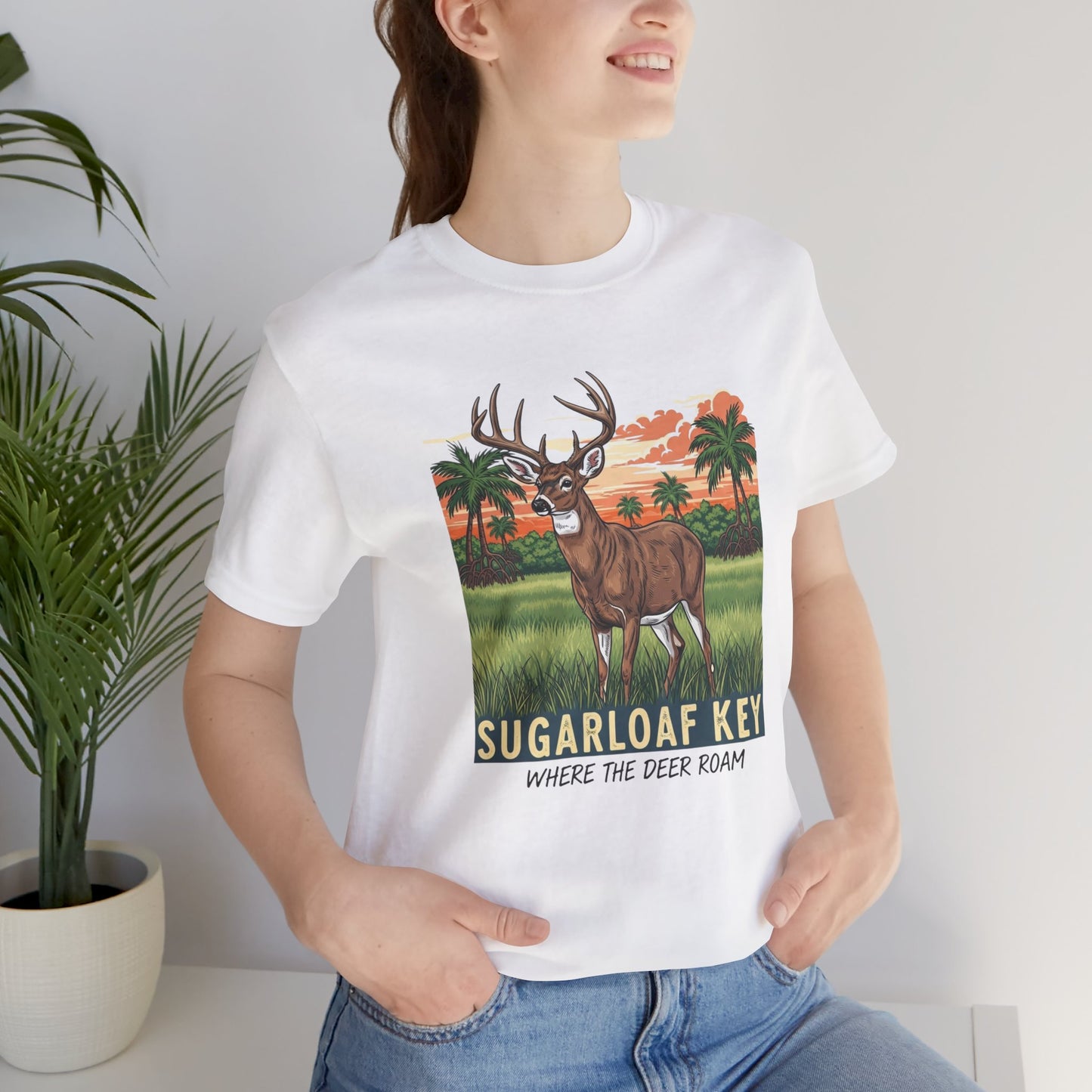 FLORIDA KEYS COLLECTION Sugarloaf Key Deer Graphic Tee, Nature Lover T-Shirt, Outdoor Adventure Apparel