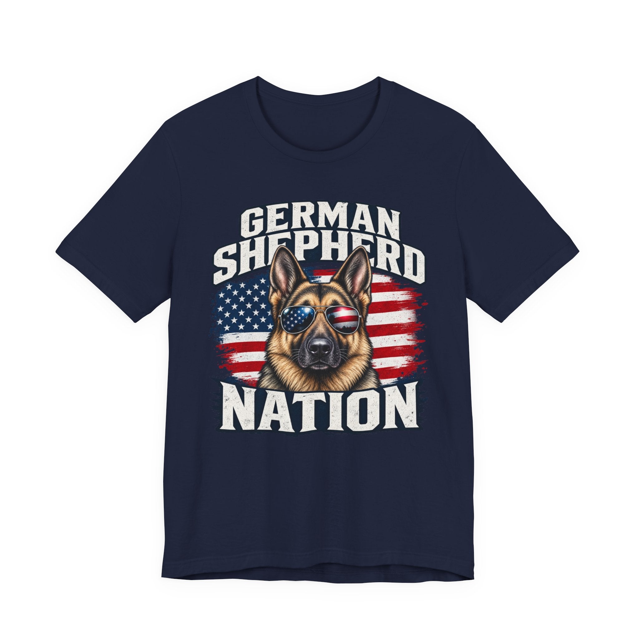 German Shepherd Nation T-Shirt – American Flag Dog Tee for Dog Lovers