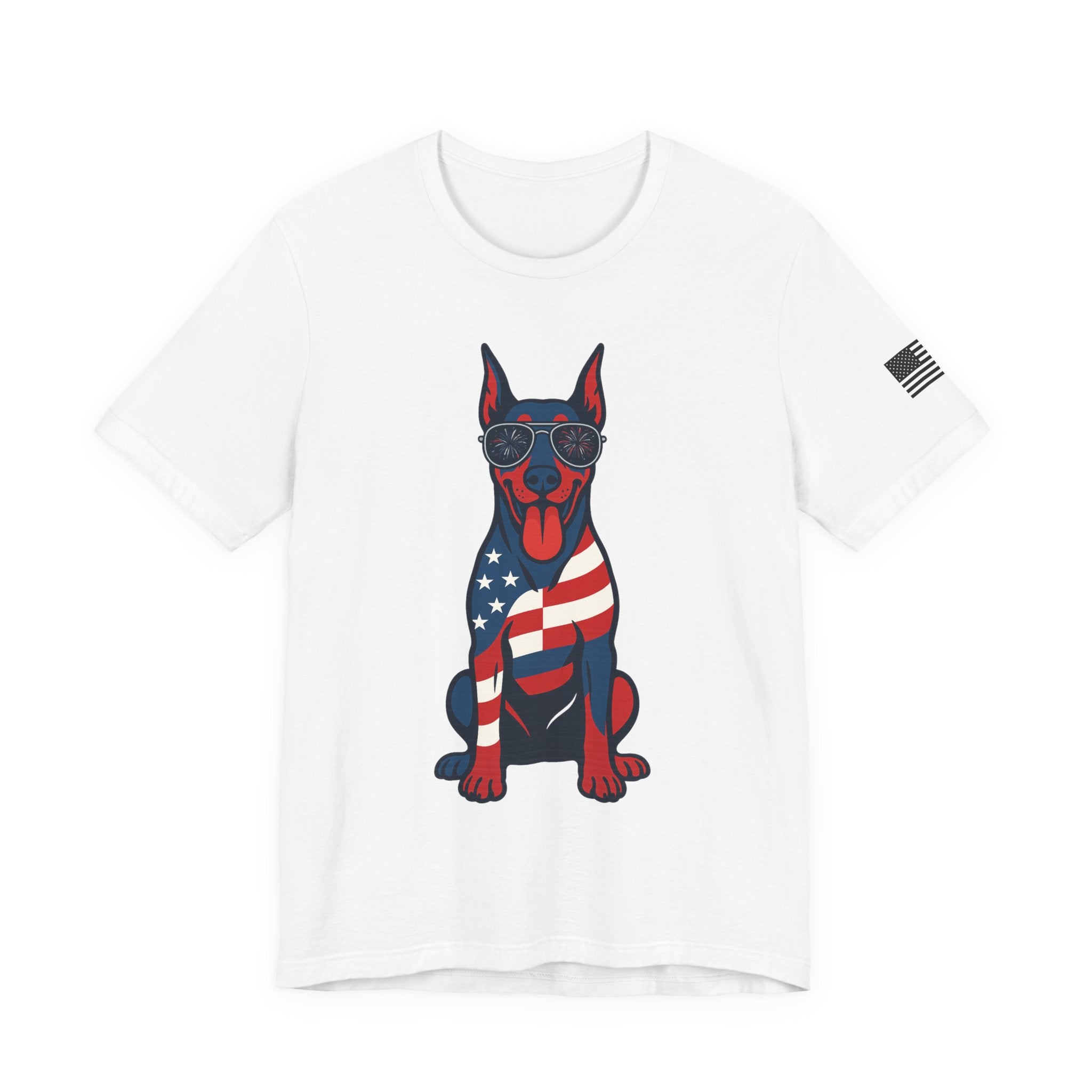 Patriotic Doberman Dog Tee, Unisex Graphic Shirt for Dog Lovers