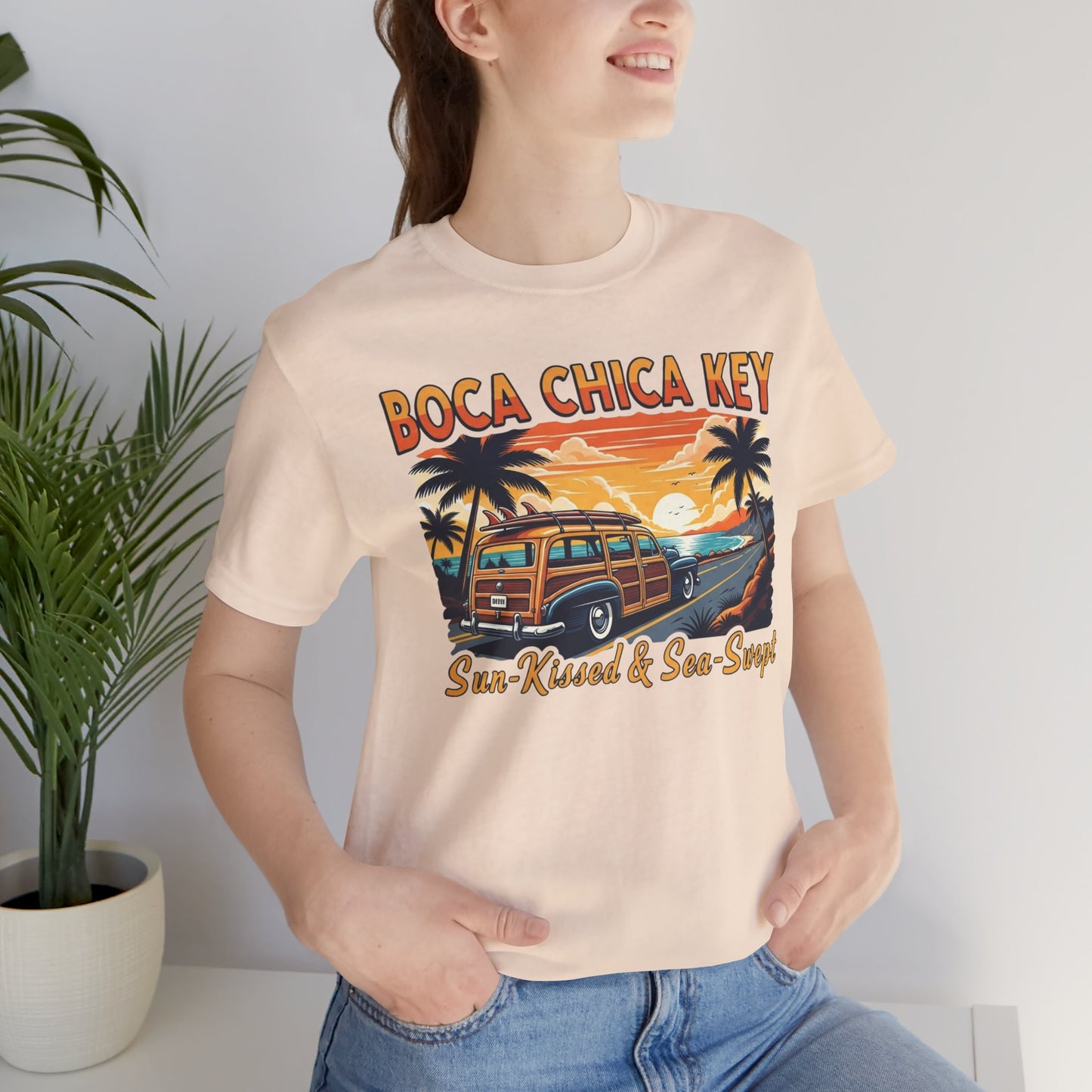 FLORIDA KEYS COLLECTION Boca Chica Key Vintage Tee - Sun-Kissed & Sea-Swept, Unisex Summer Shirt