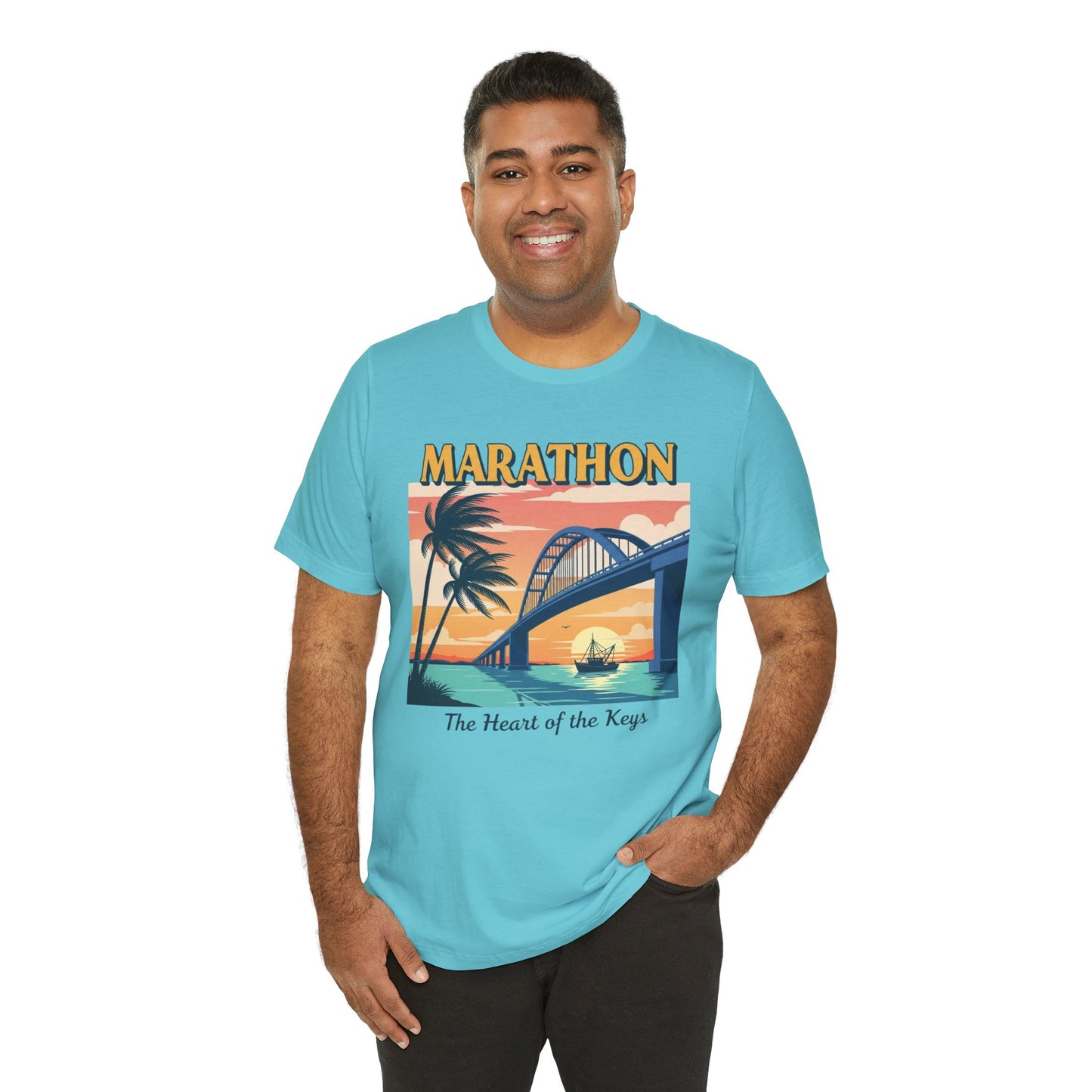 FLORIDA KEYS COLLECTION Marathon Sunset Graphic Tee - Unisex Jersey Short Sleeve T-Shirt