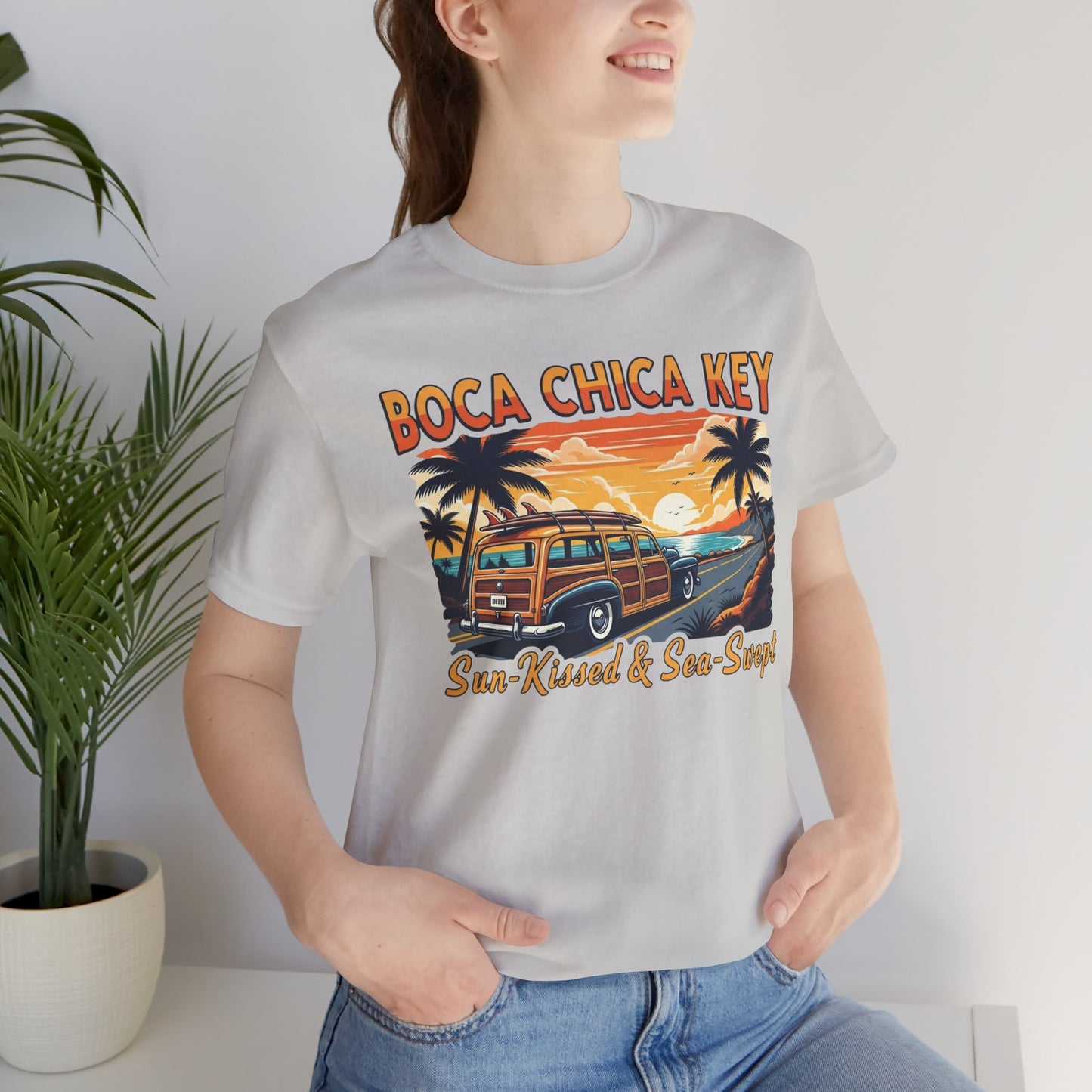 FLORIDA KEYS COLLECTION Boca Chica Key Vintage Tee - Sun-Kissed & Sea-Swept, Unisex Summer Shirt