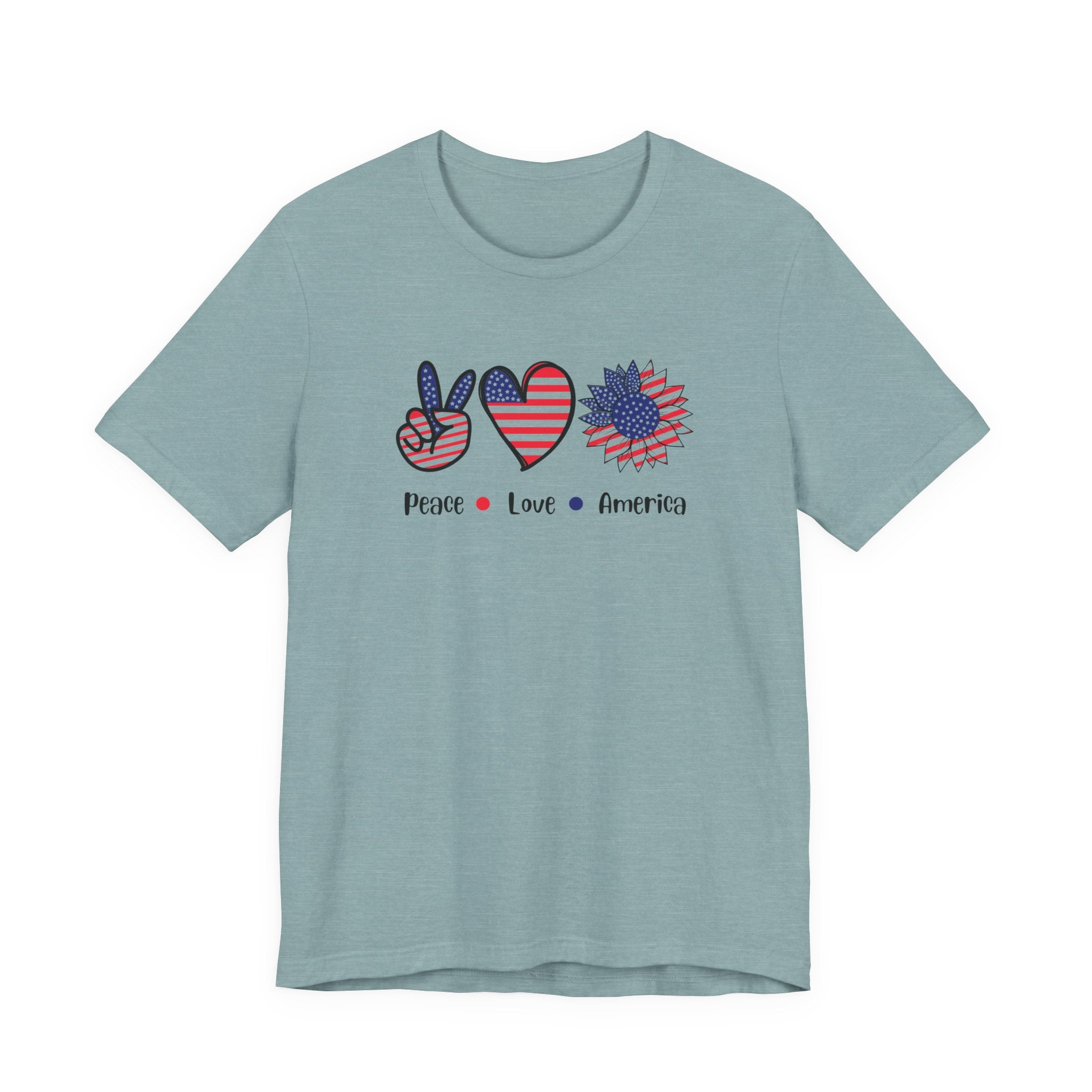 Peace Love America Unisex Short Sleeve Tee