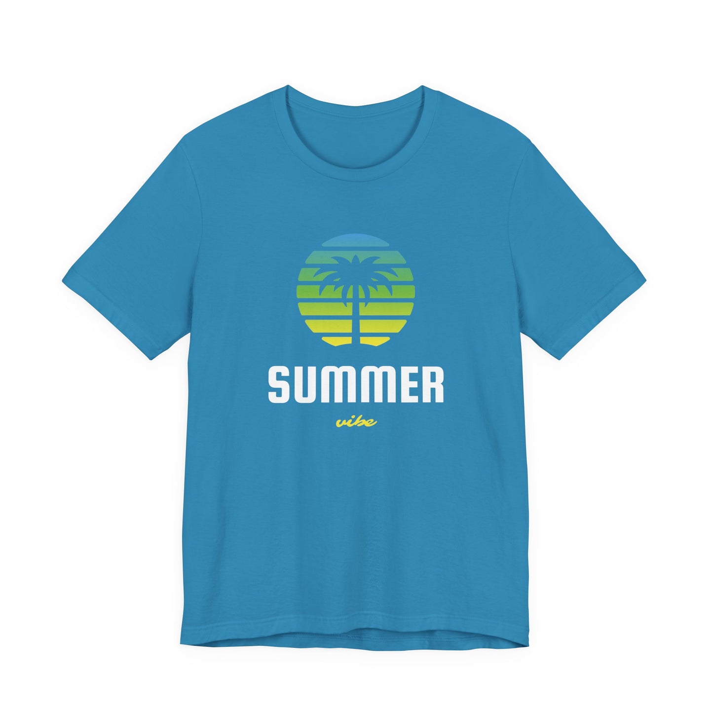 Summer Vibe Unisex Jersey Tee - Retro Palm Tree Graphic Shirt