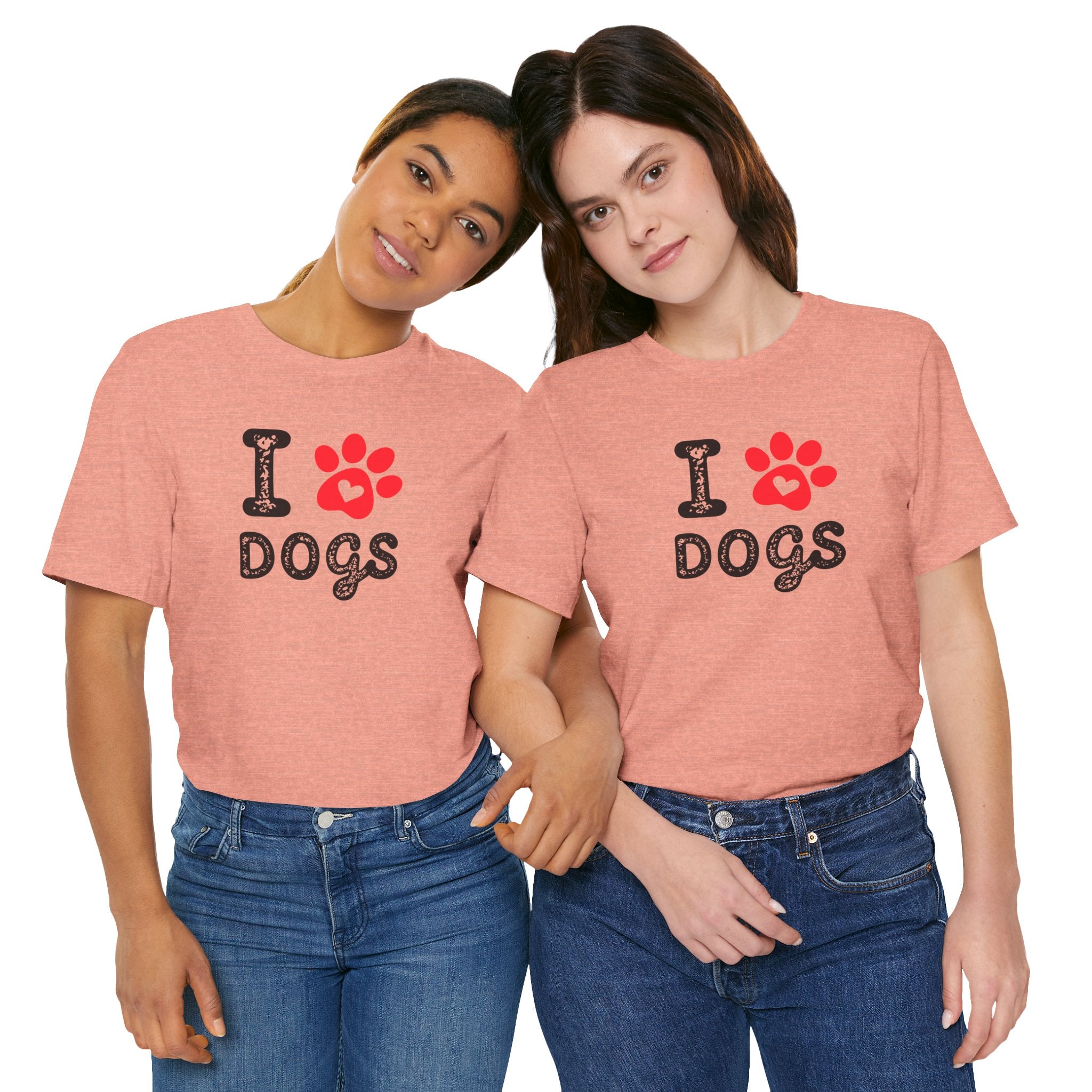 I Love Dogs Short Sleeve Tee, Dog Lover T-Shirt, Animal Lover Gift, Pet Parent Apparel