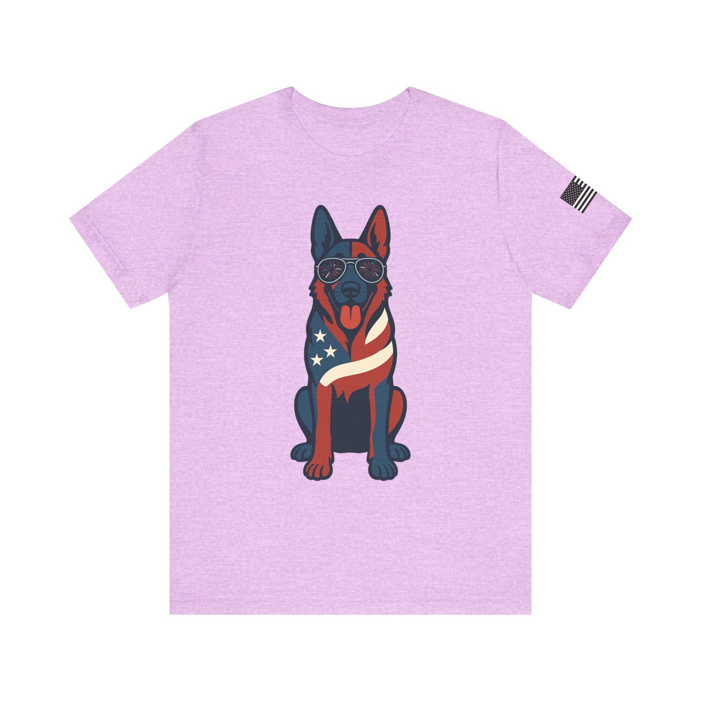 Patriotic German Shepherd Dog Tee, Cool Dog Shirt, Men's Women's Graphic T-Shirt