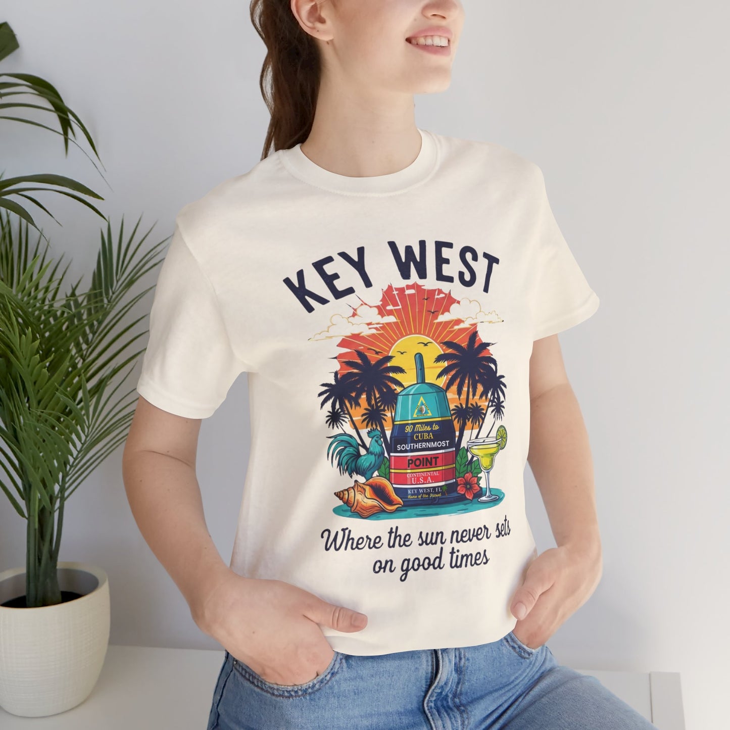 FLORIDA KEYS COLLECTION Key West Sunset Tee, Unisex Jersey T-Shirt, Beach Vibes Shirt
