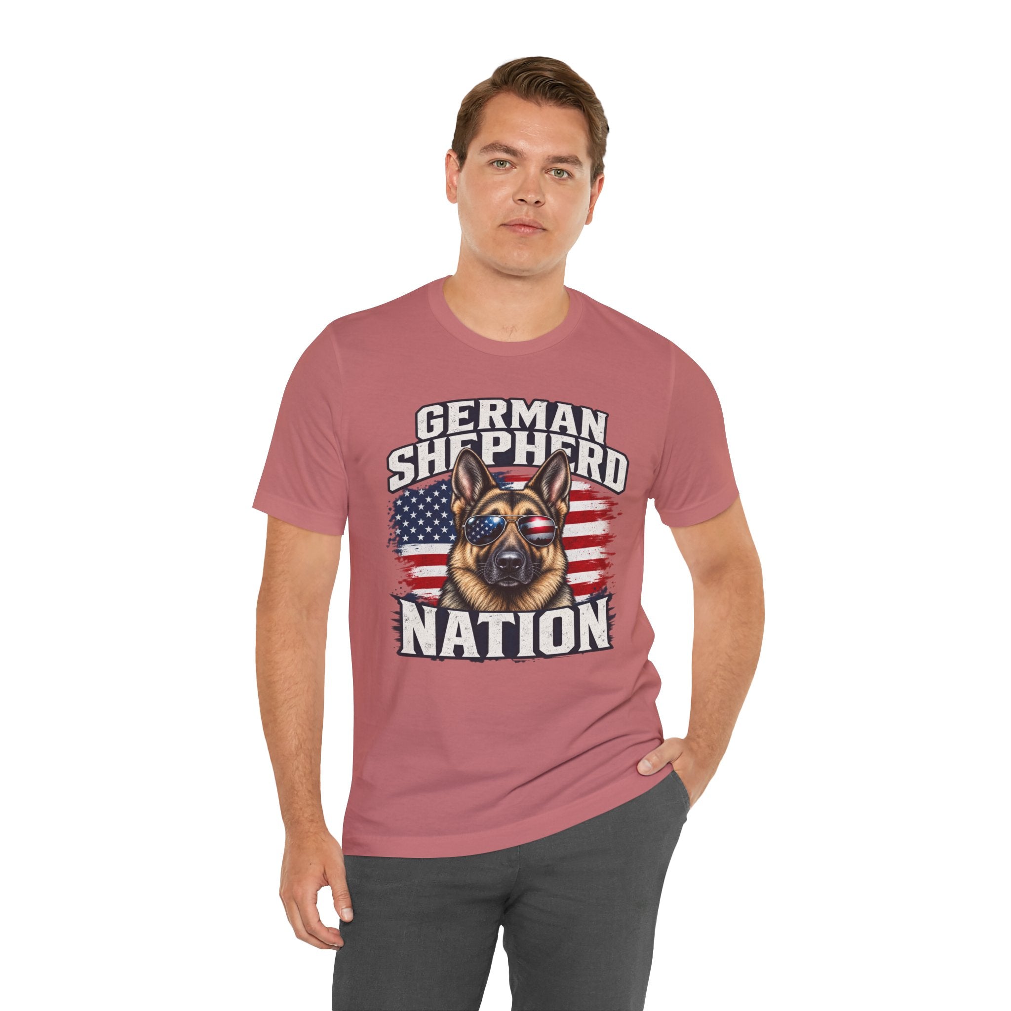 German Shepherd Nation T-Shirt – American Flag Dog Tee for Dog Lovers