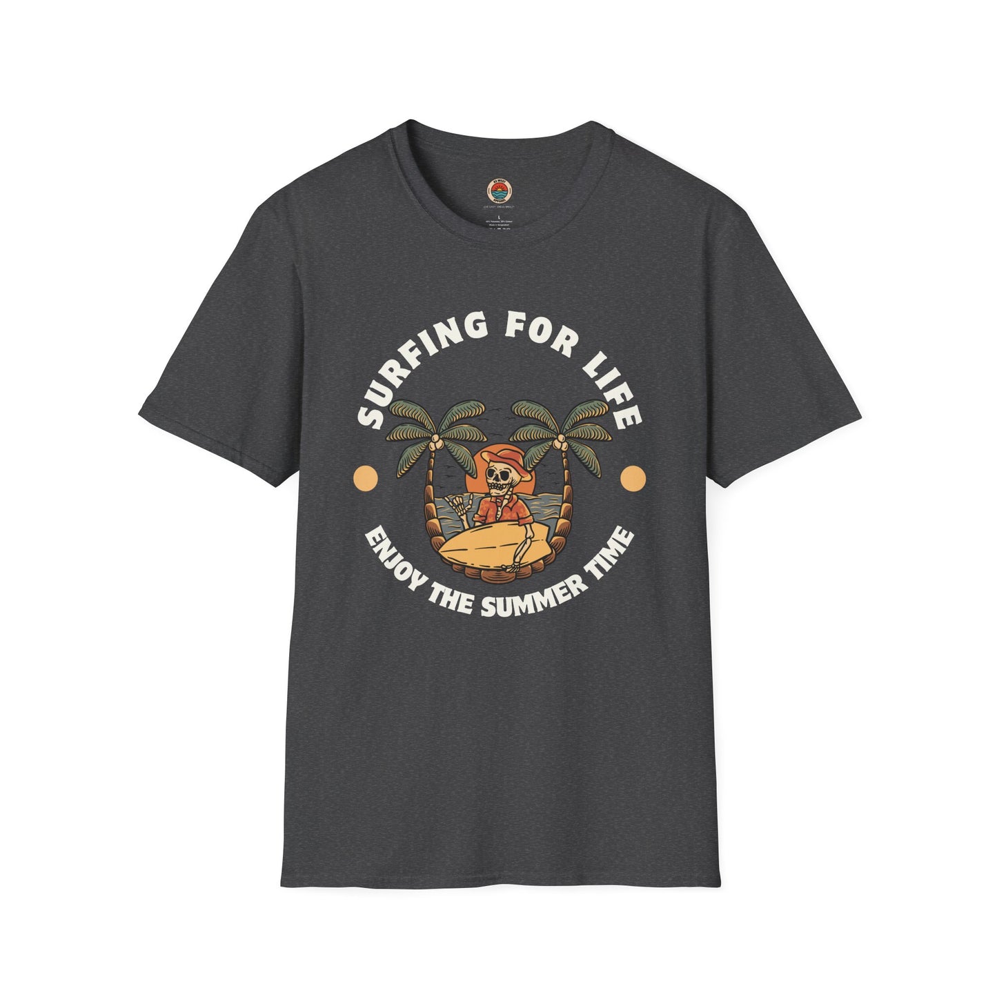 Surfing for Life Unisex Softstyle T-Shirt - Enjoy the Summer Time Graphic Tee